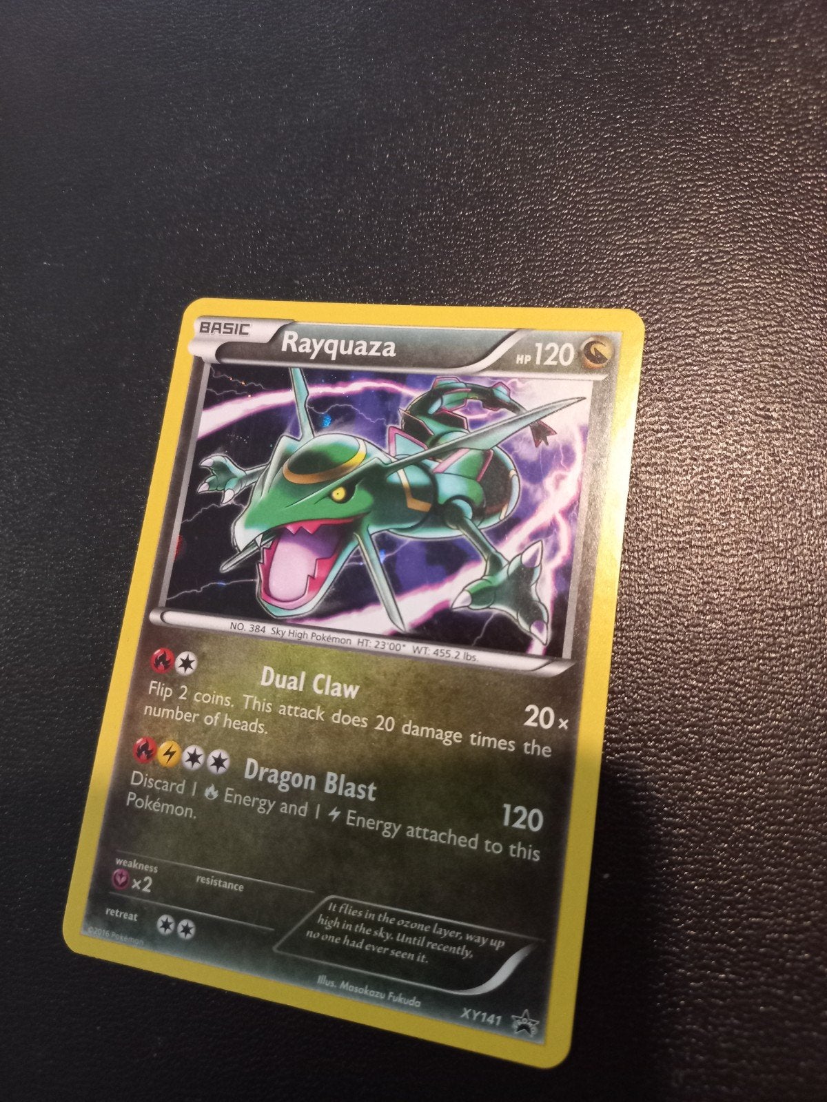 Rayquaza promo, Hobby en Vrije tijd, Verzamelkaartspellen | Pokémon, Ophalen of Verzenden, Zo goed als nieuw, Losse kaart, Foil