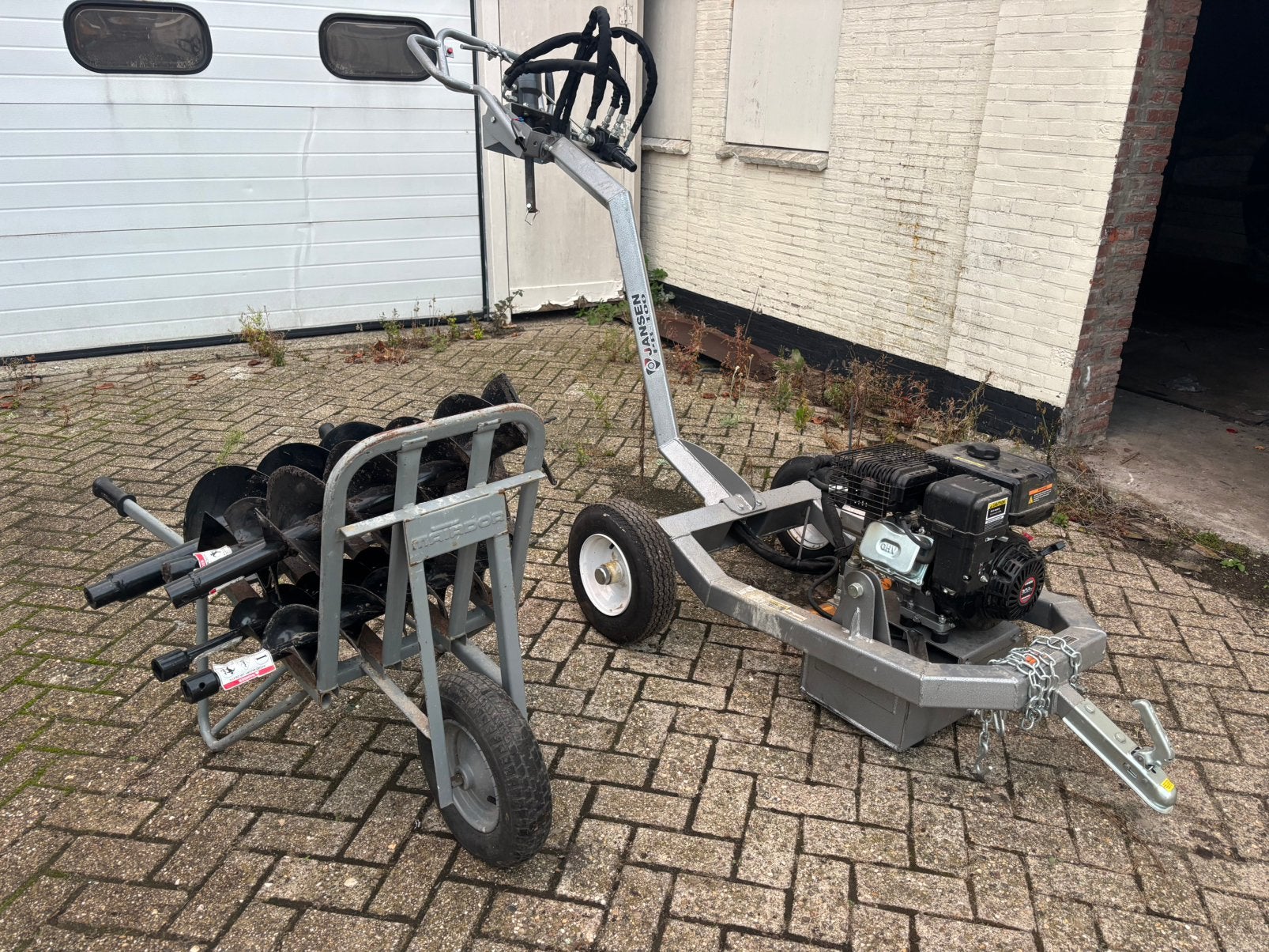 Benzine grondboor jansen pb100, Tuin en Terras, Ophalen, Gebruikt