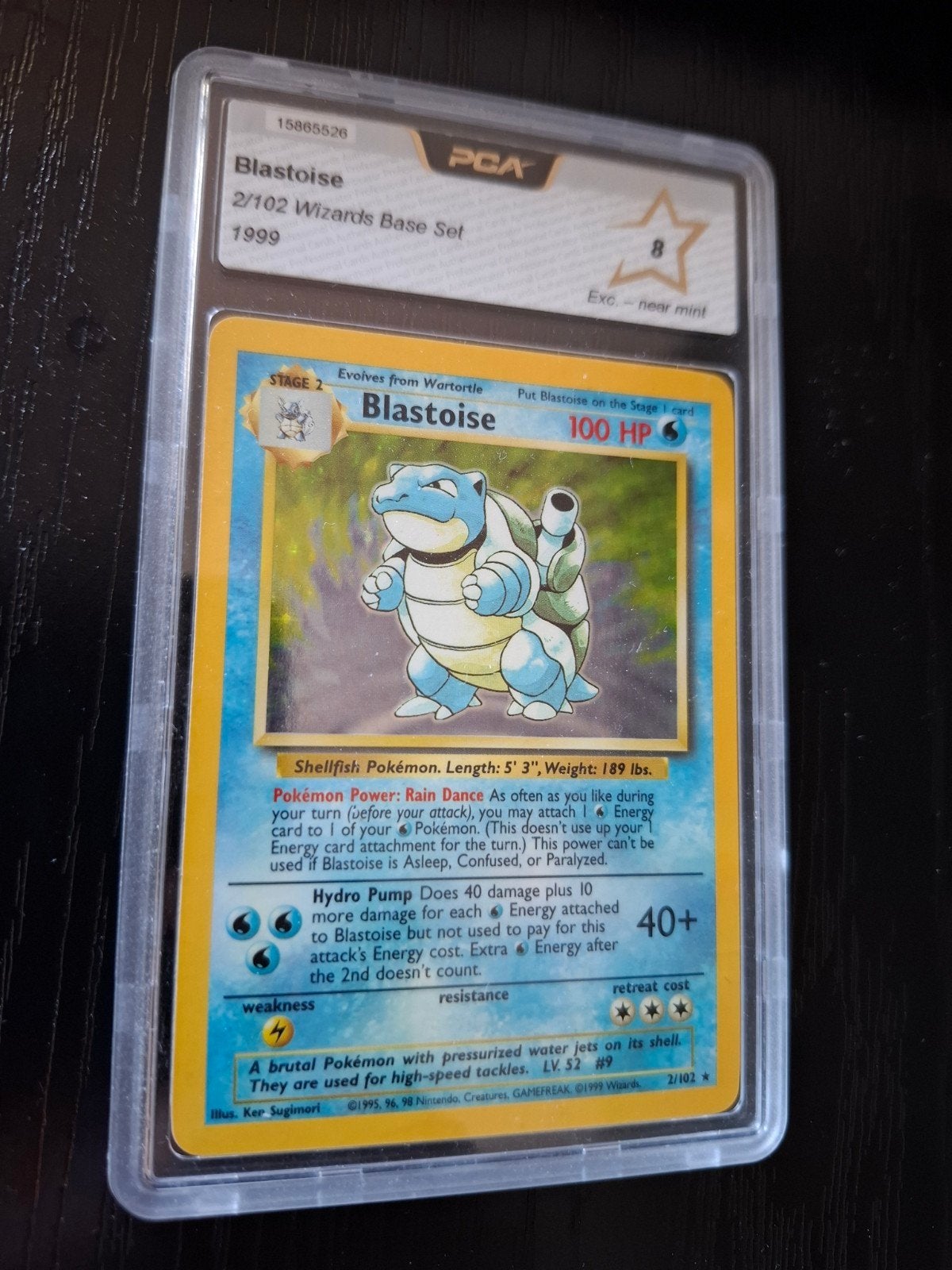 Pokemon TCG Blastoise Base Set (2/102) Exc Conditie, Hobby en Vrije tijd, Verzamelkaartspellen | Pokémon, Ophalen of Verzenden