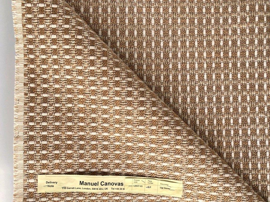 Manuel Canovas Ugi Honey; bruin/beige/creme meubelstoffen, Hobby en Vrije tijd, Stoffen en Lappen, Overige materialen, 120 cm of meer