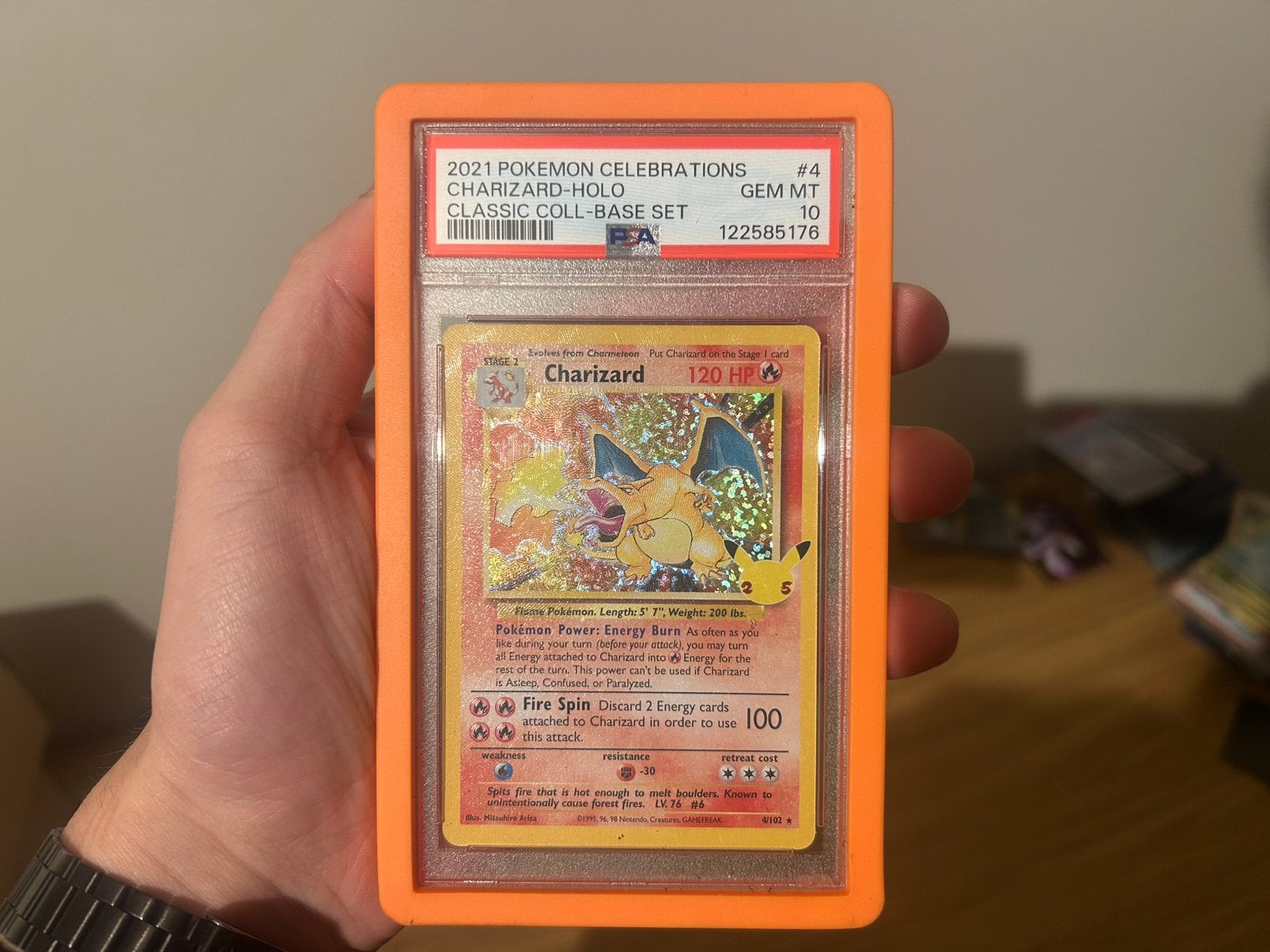 Pokemon Charizard Celebrations #4 psa 10, Ophalen of Verzenden, Zo goed als nieuw