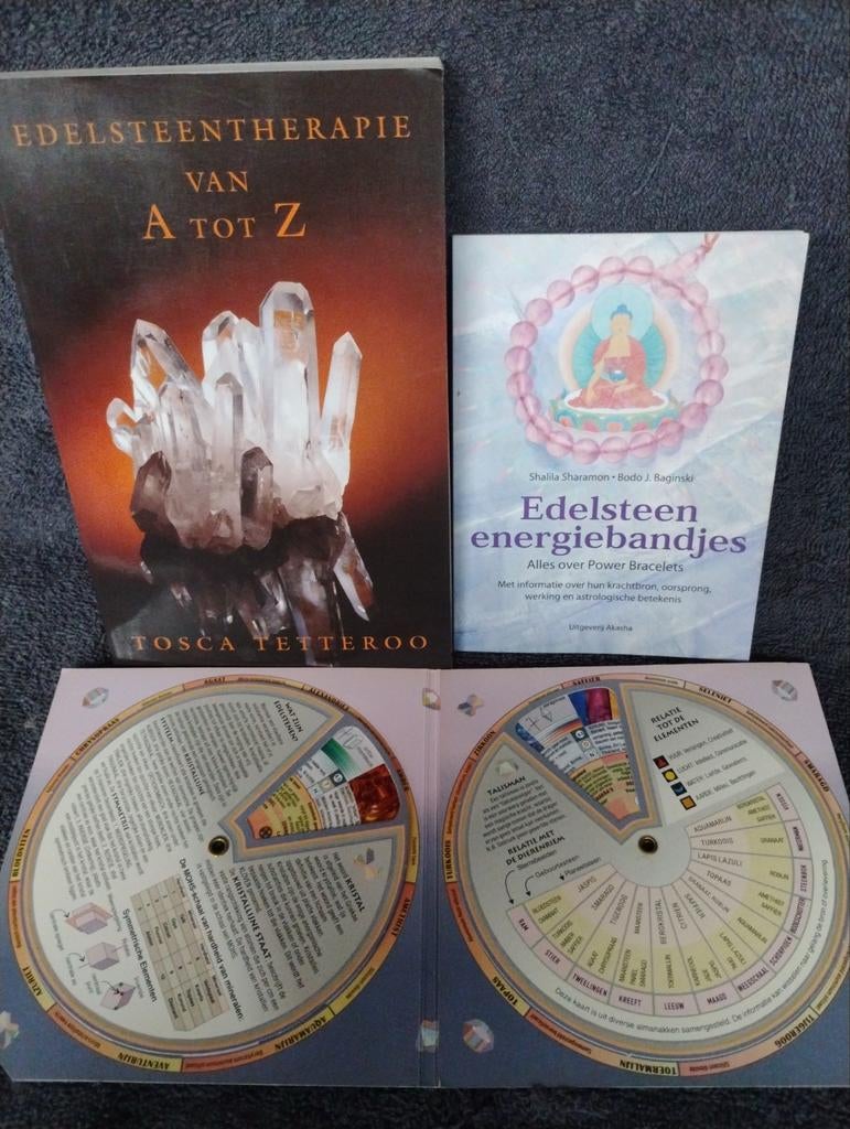 Edelsteentherapie van A tot Z  Energiebandjes Kristallen, Boeken, Gelezen, Achtergrond en Informatie, Tosca Tetteroo, Shaila Sharamon, Bodo J. Baginski