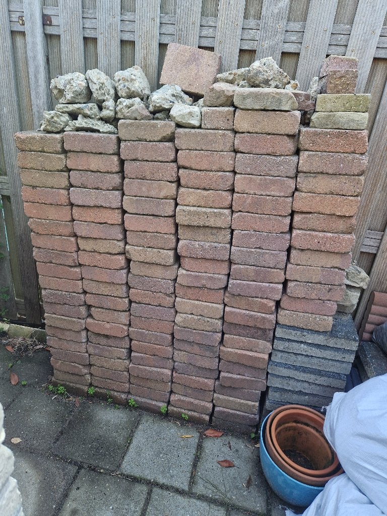 Tuintegels ca. 100 stuks, Tuin en Terras, Tegels en Klinkers, Gebruikt, Terrastegels, Overige materialen, 5 tot 10 m², Ophalen