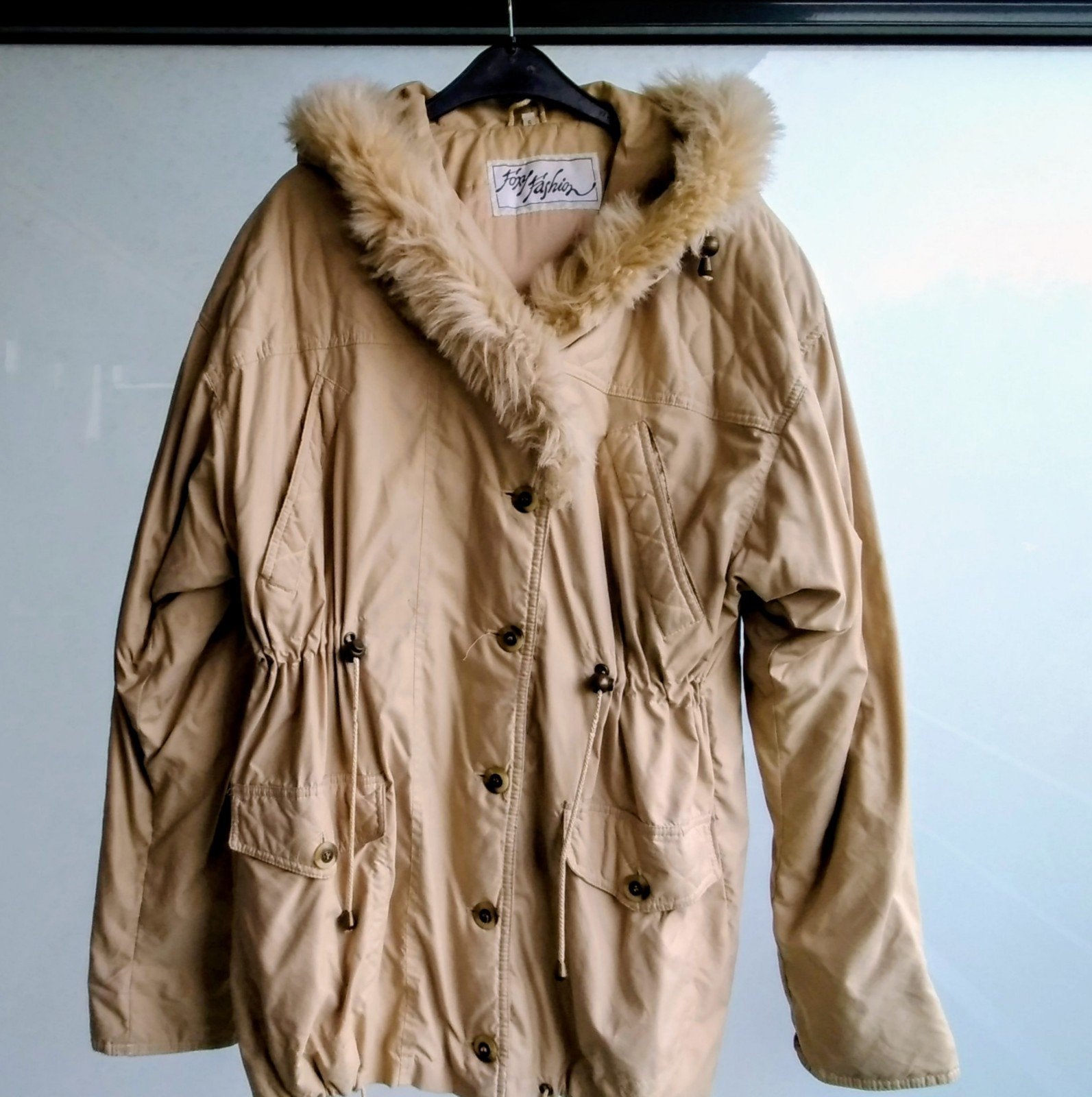 Winterjas beige, Kleding | Dames, Jassen | Winter, Ophalen, Zo goed als nieuw, Maat 38/40 (M), Beige