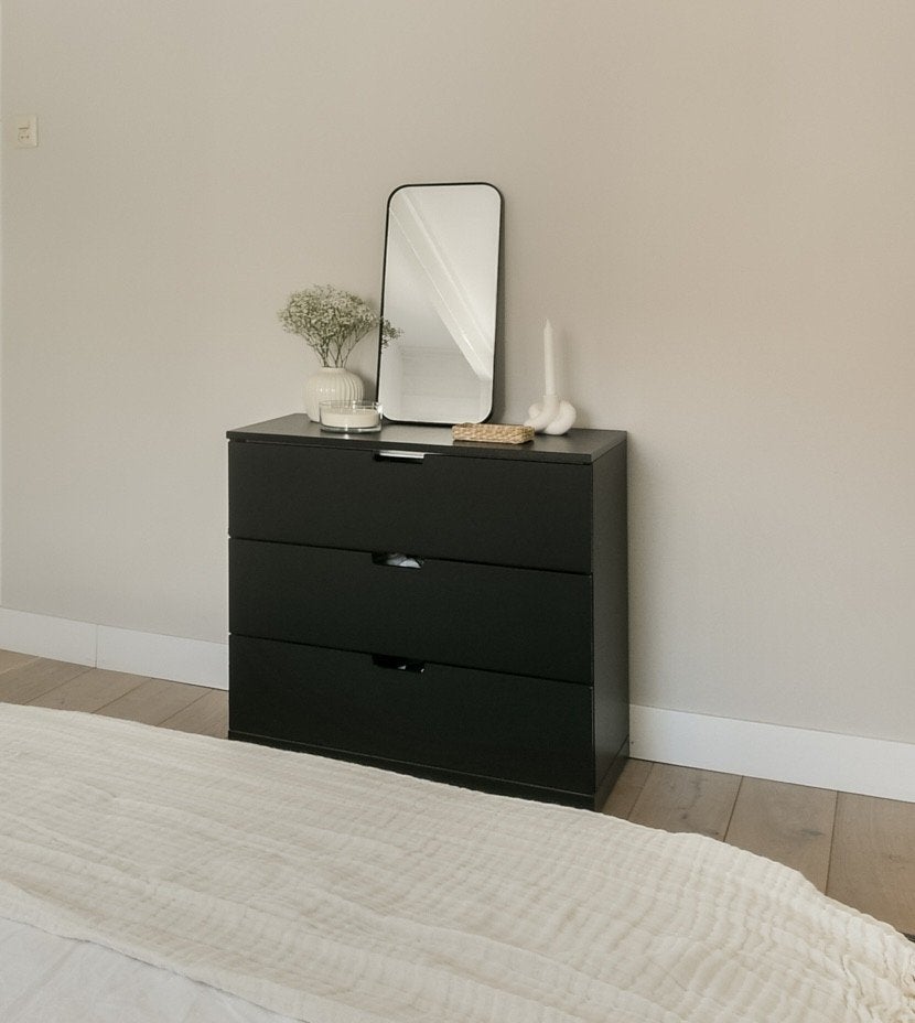 IKEA NORDLI ladenkast (3 lades) antraciet, 80x76 cm, Ophalen, 50 tot 100 cm, Zo goed als nieuw, 3 of 4 laden