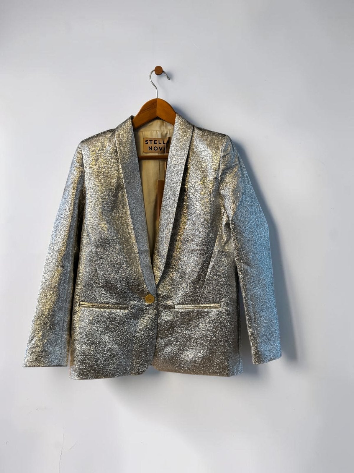 Stella Nova metallic zilver blazer colbert maat 34 XS jack, Kleding | Dames, Nieuw, Ophalen of Verzenden, Jasje, Maat 34 (XS) of kleiner