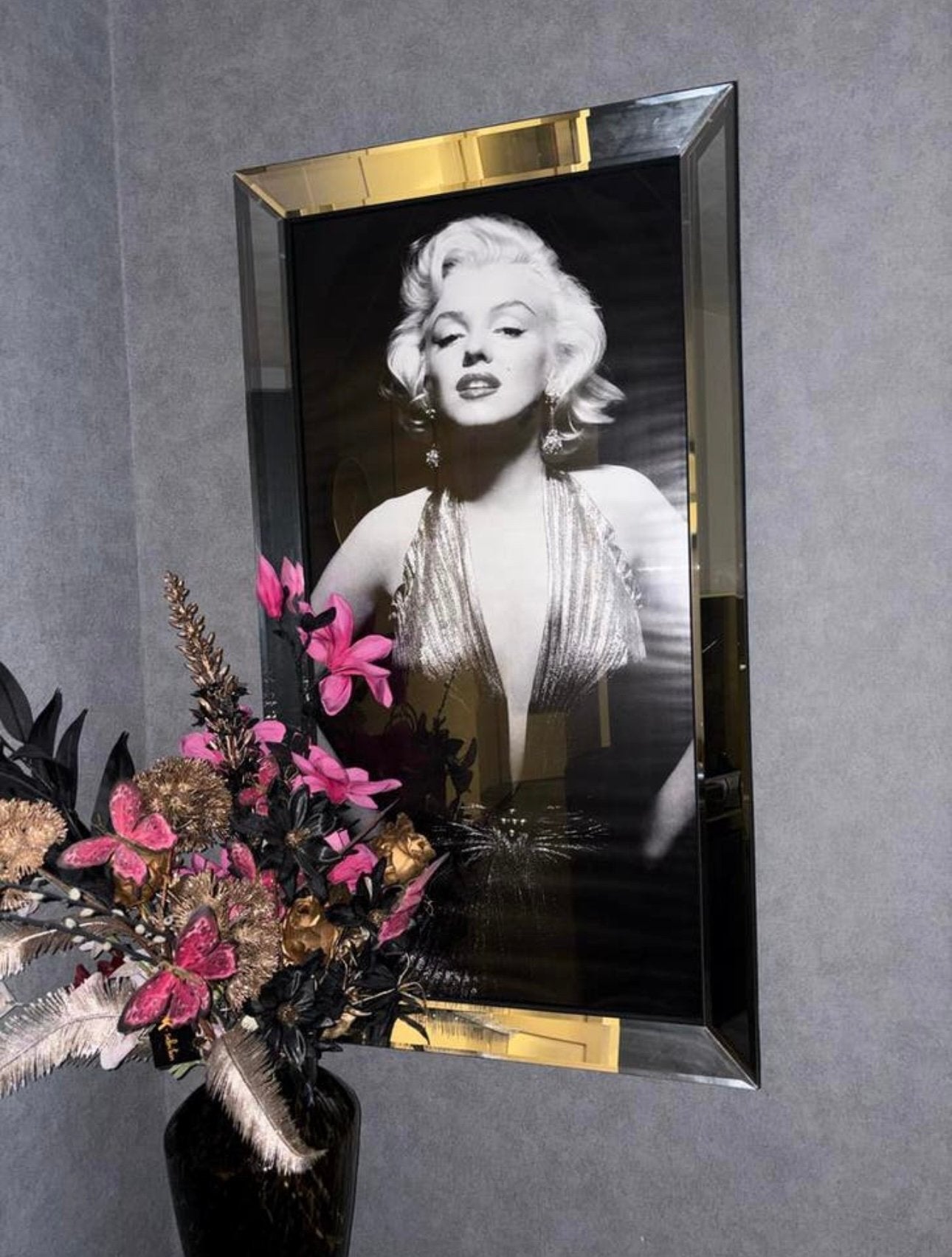 Marilyn Monroe wanddecoratie met spiegelrand Luxe uitstralin, Ophalen