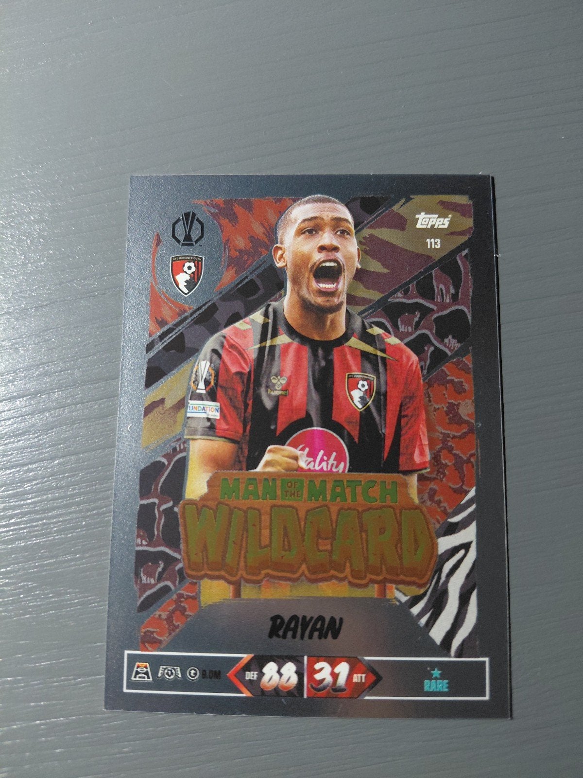 rayan (wildcard) bournemouth topps match attax 2027, Ophalen of Verzenden, Nieuw