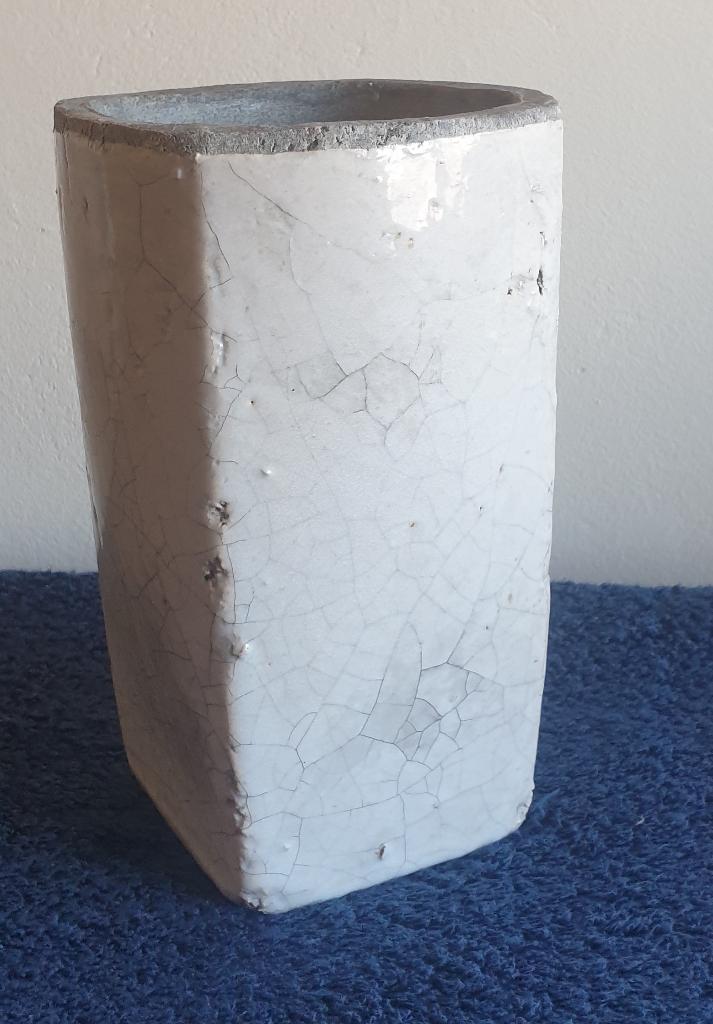 bloempot voor binnen en/of buiten 20,5 cm hoog wit, Ophalen, Overige materialen, Gebruikt, Balkon