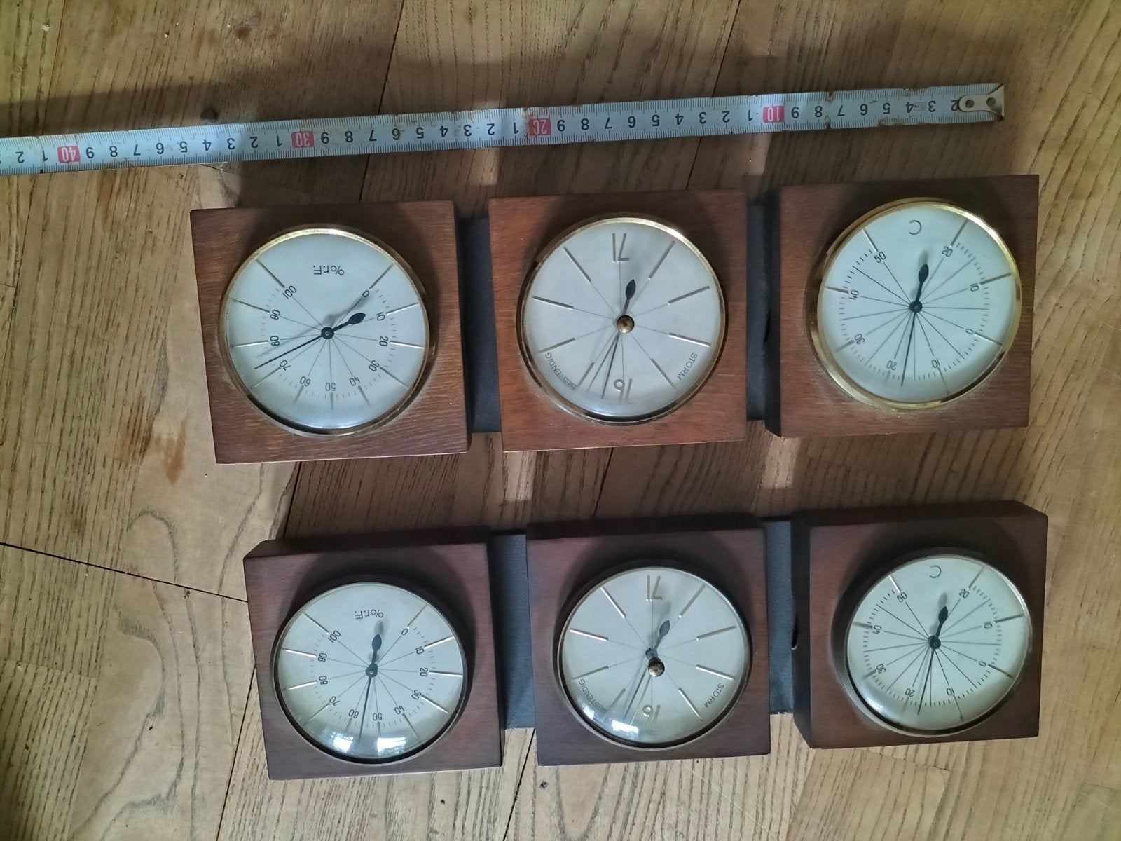 Vintage Weerstations - Barometer en Thermometer (2 stuks), Ophalen, Gebruikt