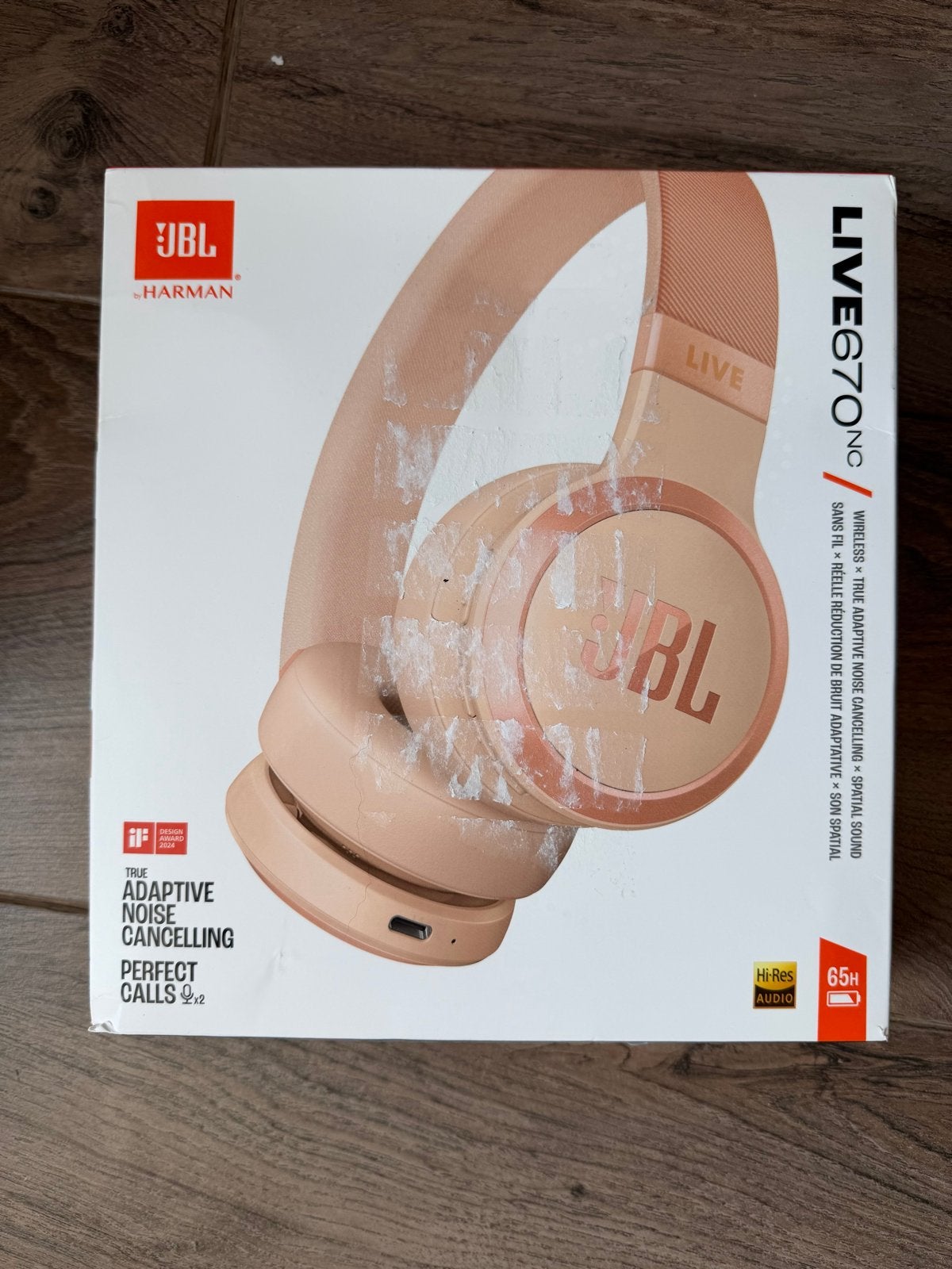 JBL Live 670NC Hoofdtelefoon - Nieuw geopende doos, JBL, Bluetooth, Roze, Nieuw