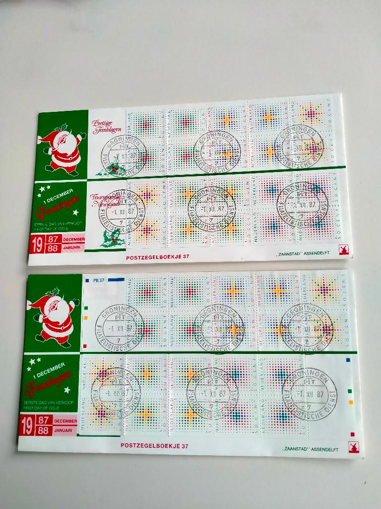 2 FDC's Decemberzegels 1987, Postzegels en Munten, Brieven en Enveloppen | Nederland, Verzenden, Envelop