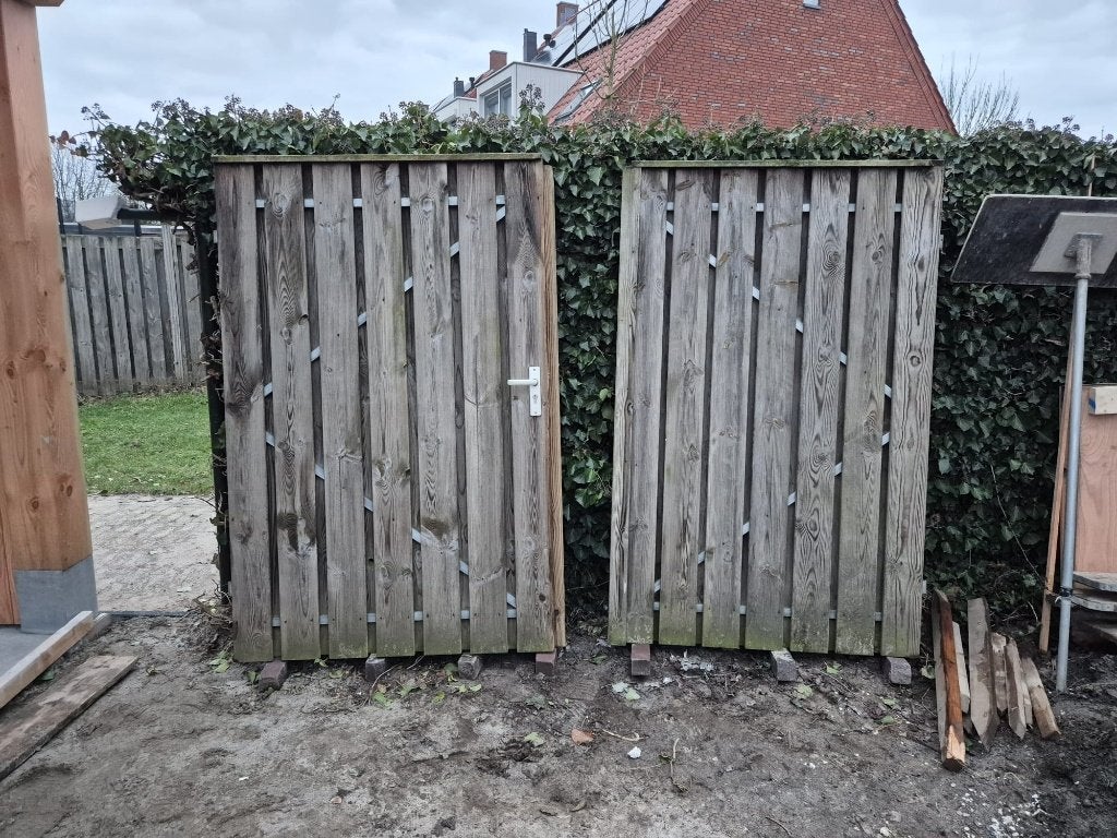 Houten poort, Tuin en Terras, Tuinhekken en Hekwerk, Ophalen, Met poort, Gebruikt, Tuinhek
