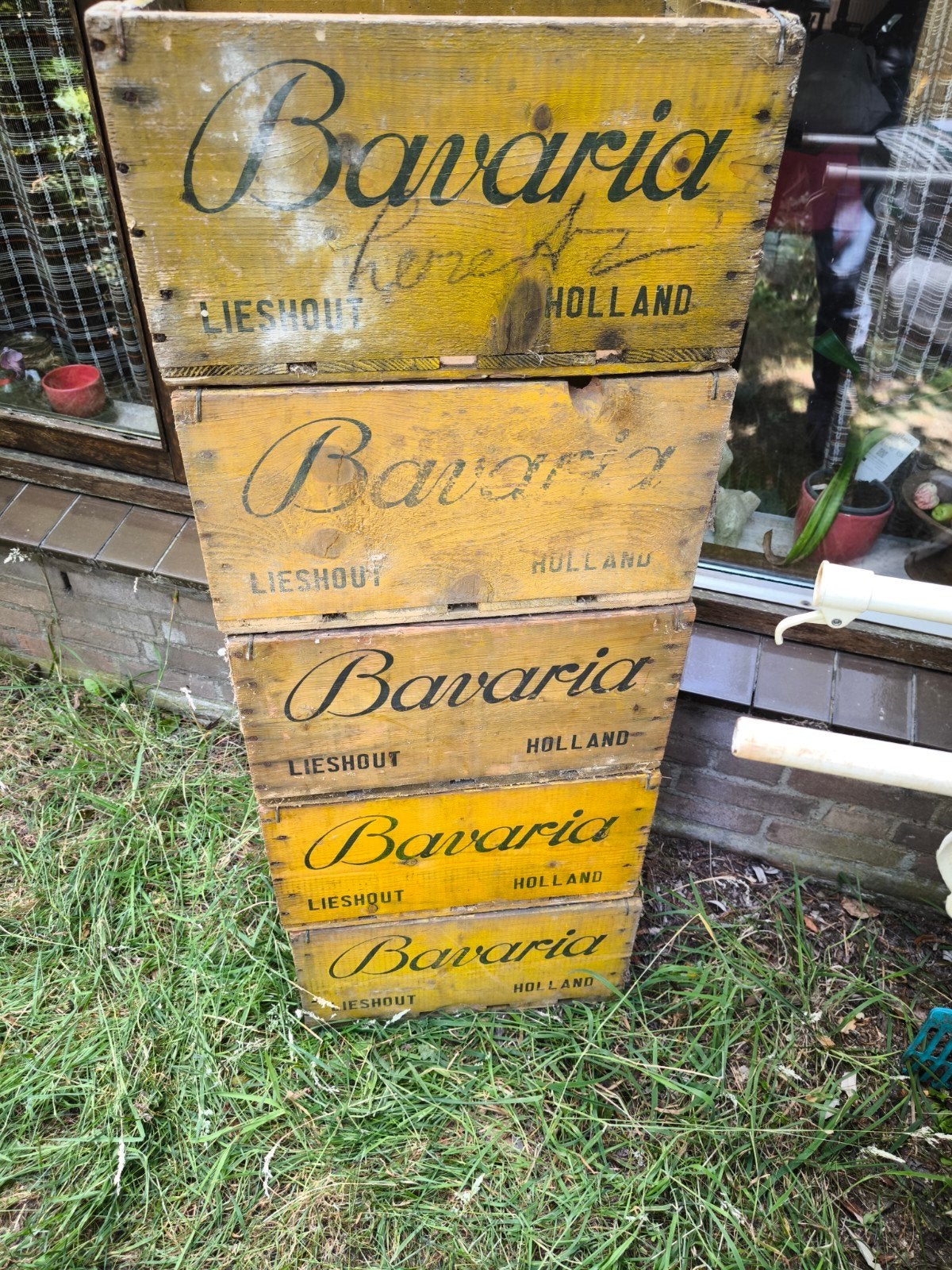Bavaria houten bierkratten, Verzamelen, Ophalen, Zo goed als nieuw, Bavaria