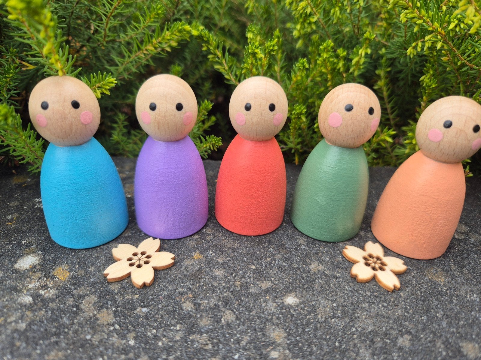 Houten peg dolls set - Montessori speelgoed, Ophalen of Verzenden, Nieuw, Overige typen