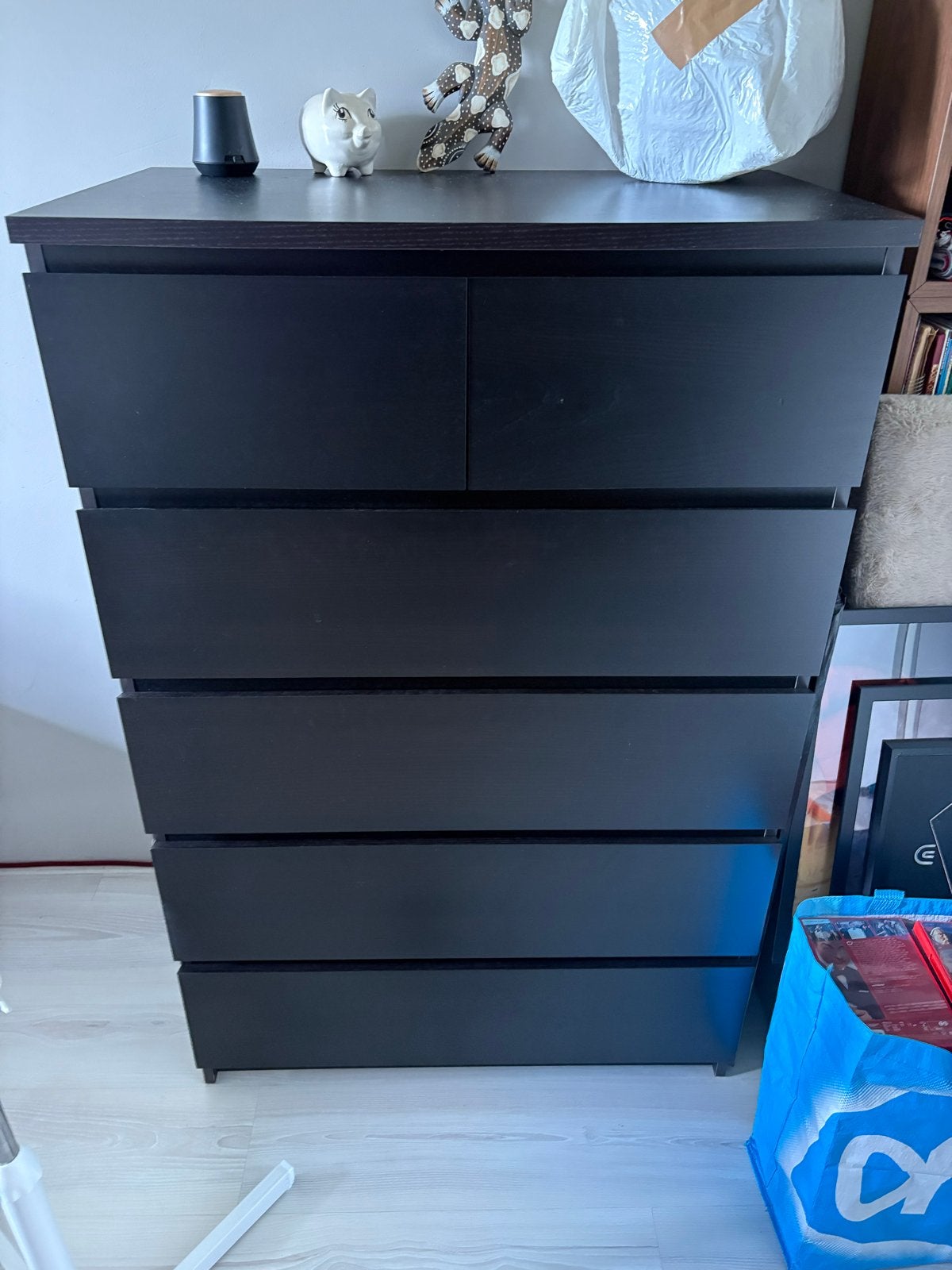Ikea Malm Donkerbruine kast met lades, Ophalen, Gebruikt, 5 laden of meer, 100 tot 150 cm