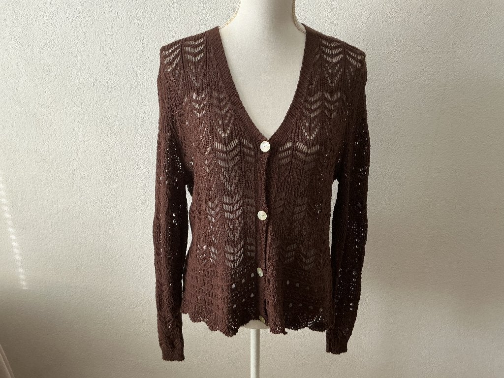 Ajour vest bruin L nieuw, Ophalen of Verzenden, Nieuw, Maat 38/40 (M), Bruin