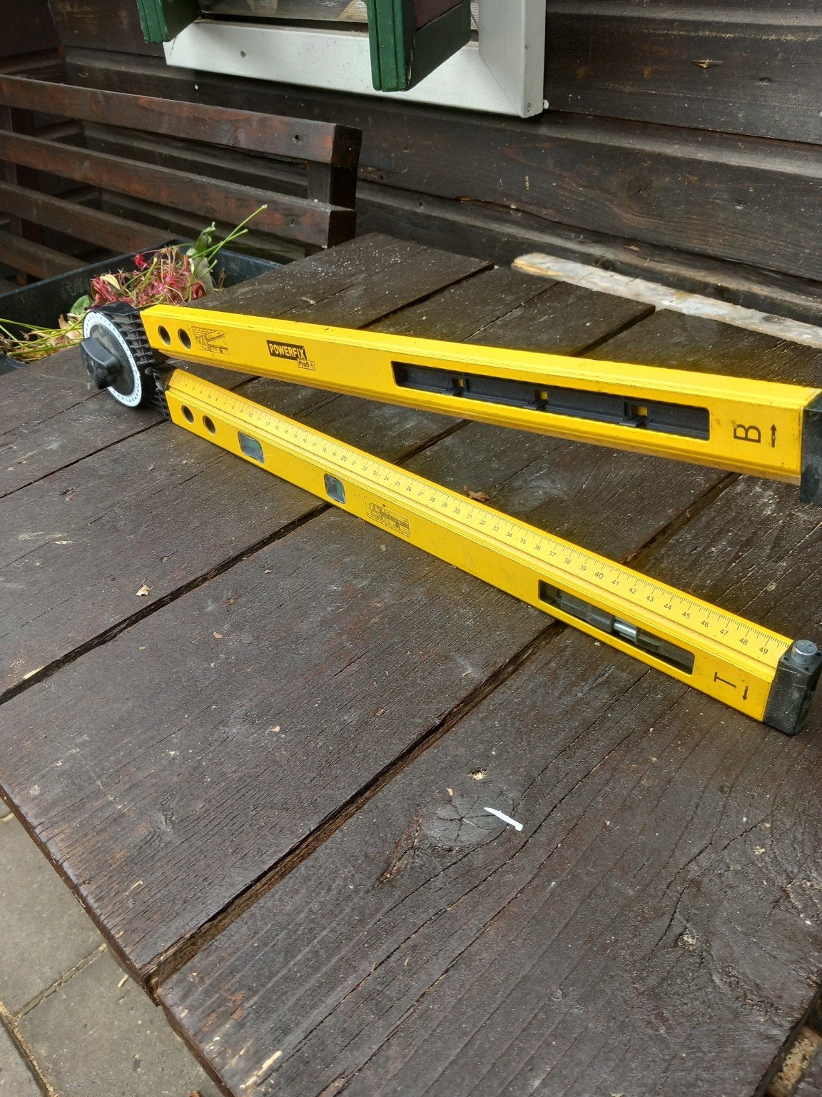 Powerfix Waterpas met Hoekmeter - Gebruikt, Doe-het-zelf en Verbouw, Gereedschap | Handgereedschap, Ophalen, Gebruikt, Waterpas