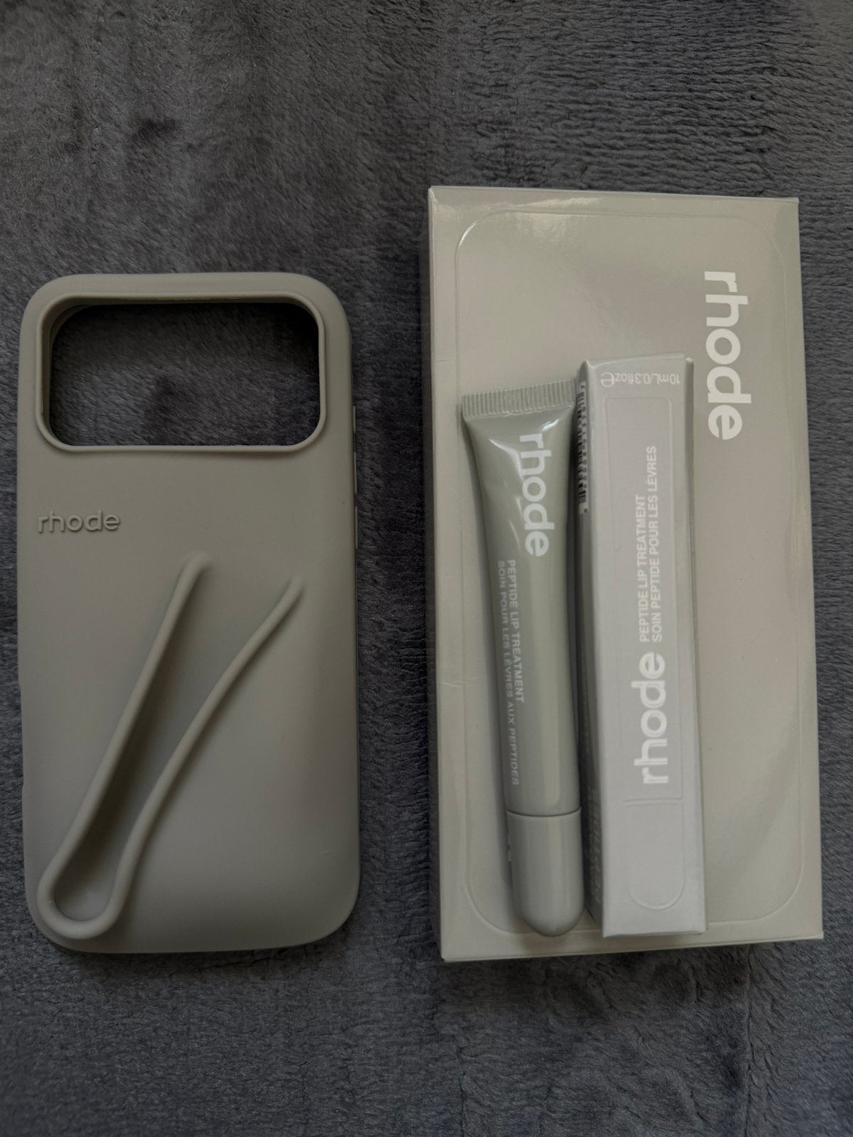 Rhode grey phone case/telefoonhoesje + lipgloss, Ophalen of Verzenden, Zo goed als nieuw