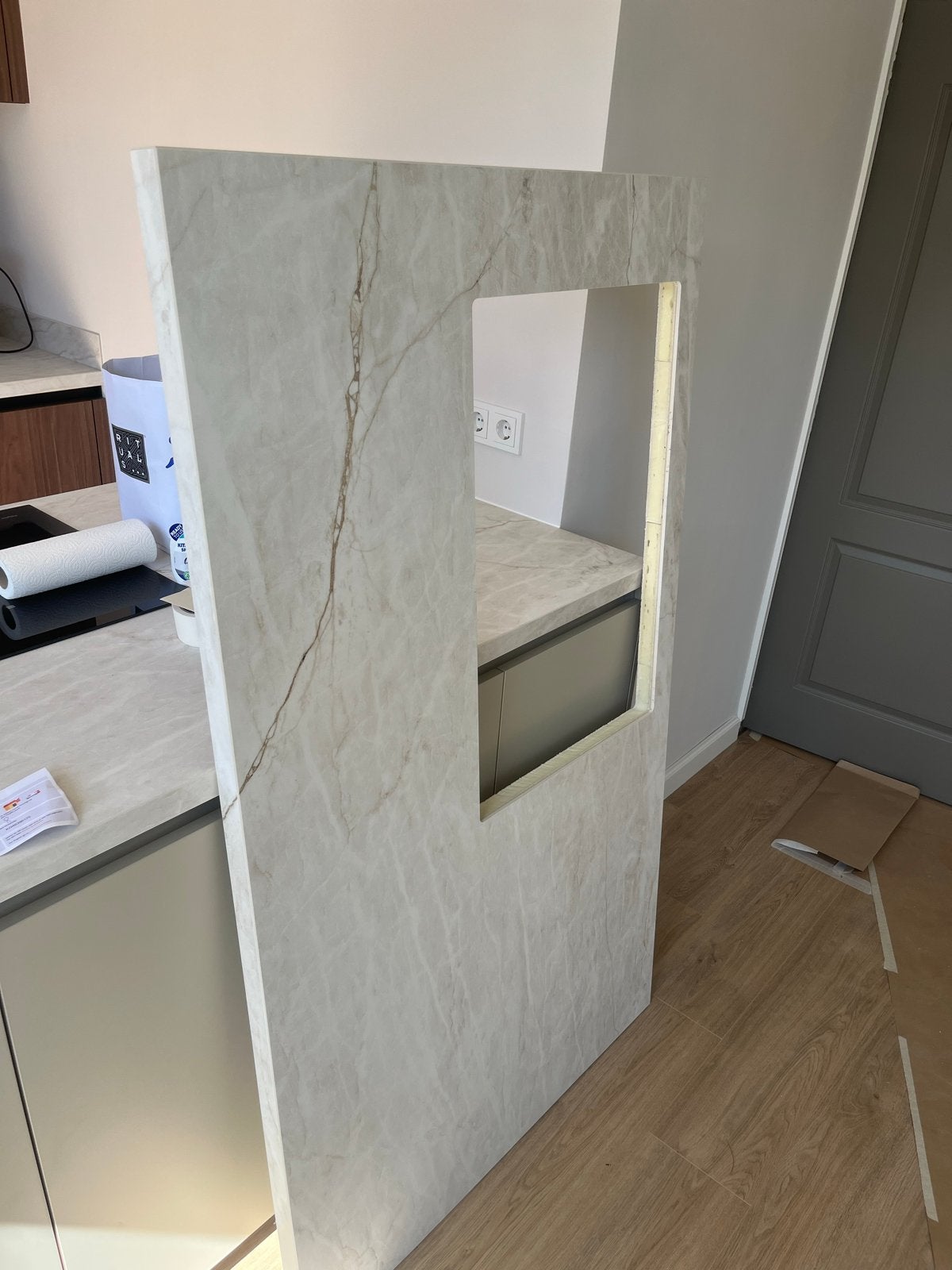 Stenen keukenblad 95 x 163 x 4, Ophalen, Overige typen, Nieuw, Composiet