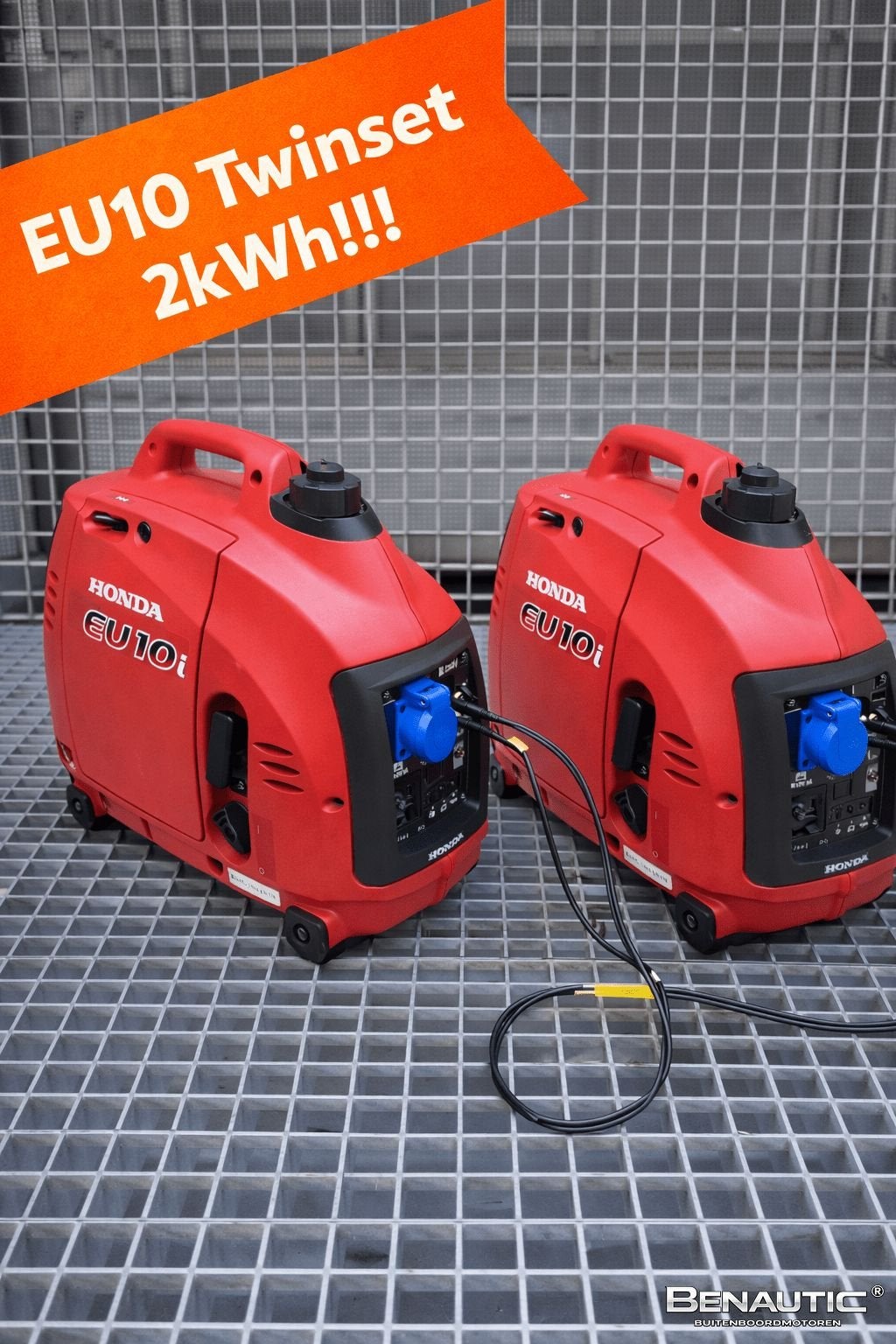 Twinset! 2x Honda EU10i benzine generator aggregaat inverter, Doe-het-zelf en Verbouw, Aggregaten, Nieuw, Benzine, Ophalen of Verzenden