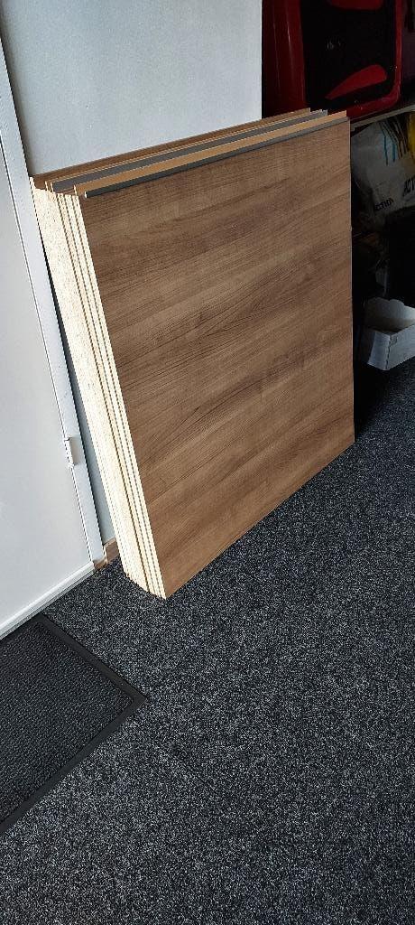 8 geplastificeerede panelen teak, Ophalen, 80 tot 120 cm, Zo goed als nieuw, 80 tot 120 cm