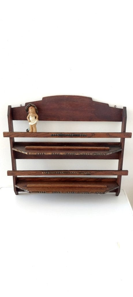 Vintage Art Deco wand muur / houten borden rek (50x43 cm), Ophalen of Verzenden