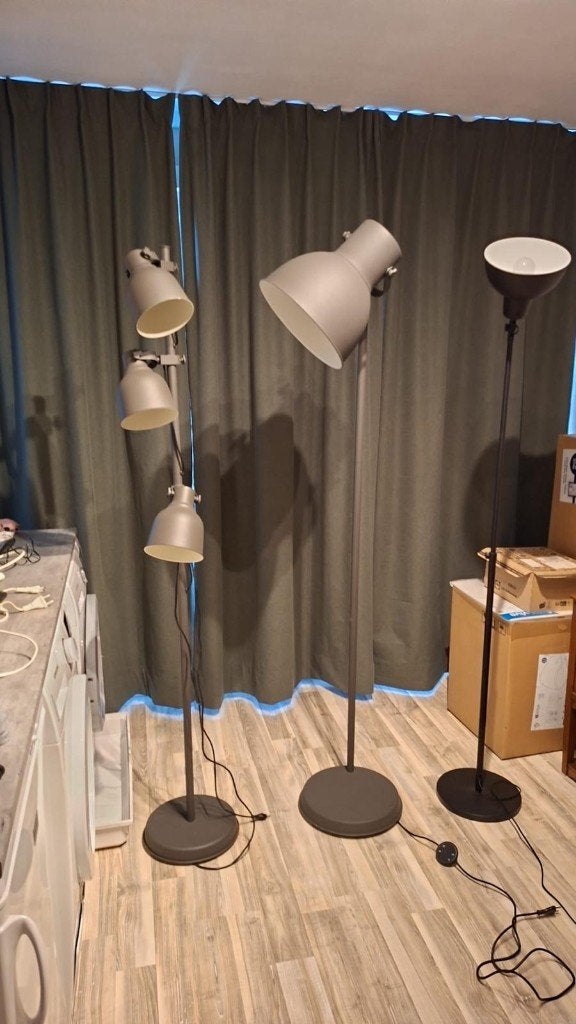 3 donkergrijze/zwarte staanlampen van de IKEA - 180 cm hoog, Huis en Inrichting, Ophalen, Gebruikt, Metaal, 150 tot 200 cm