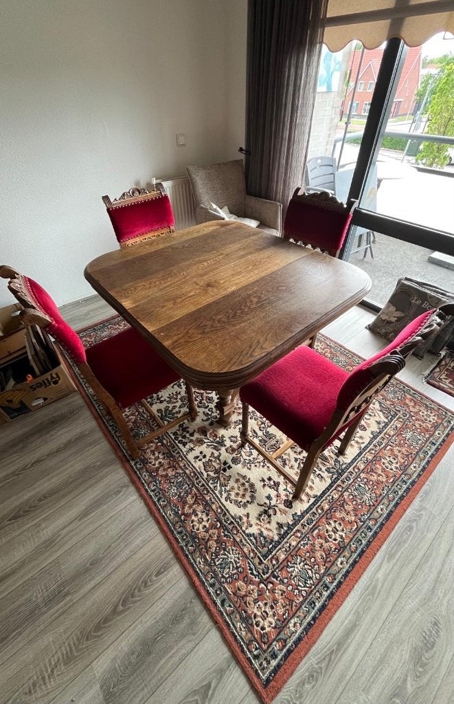 4x rode antieke stoelen WD-028, Ophalen, Gebruikt, Rood, Vier