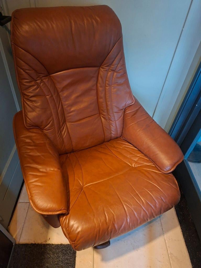 Nette vintage relaxfauteuil - zit heerlijk, Ophalen, Gebruikt, Vintage, 75 tot 100 cm