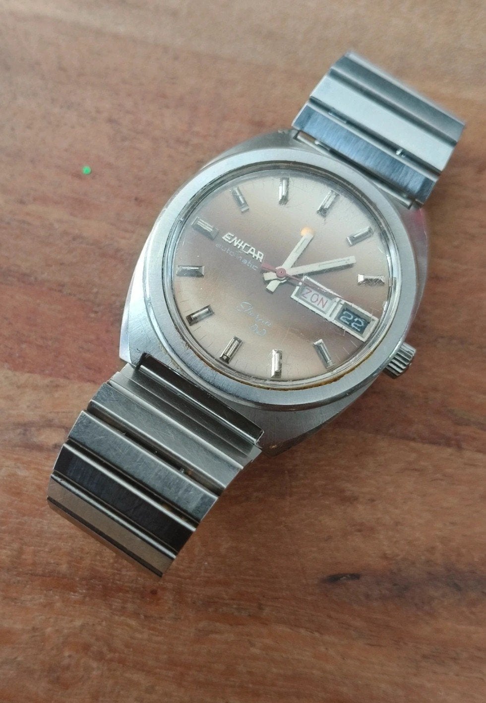 Enicar Sherpa DD Automatisch Polshorloge - Vintage Stijl, Sieraden, Tassen en Uiterlijk, Ophalen of Verzenden, Staal, Polshorloge