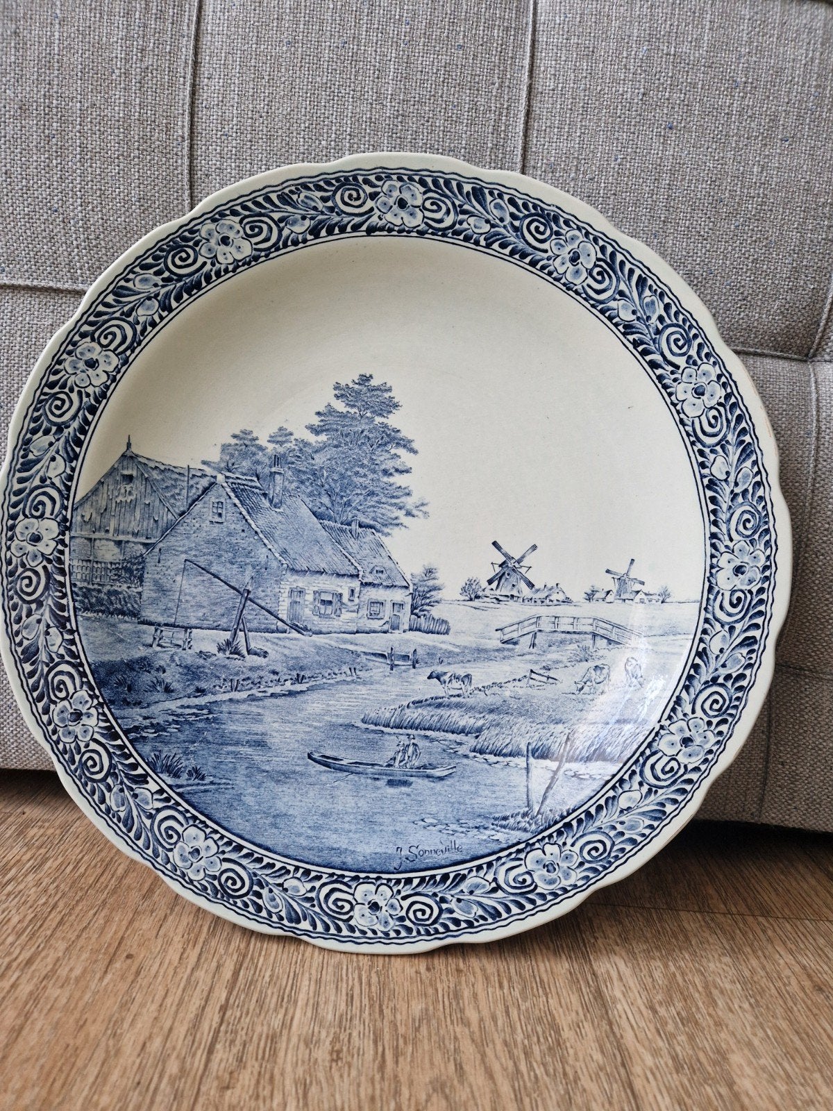 wandbord delfsblauw, Ophalen
