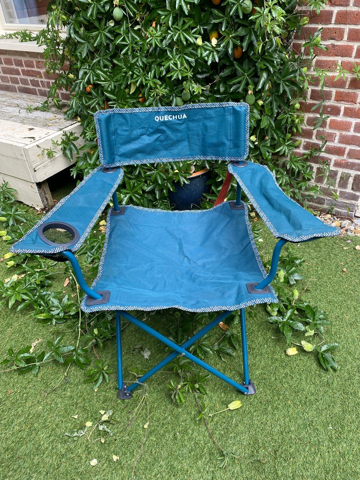 Quechua opvouwbare campingstoel - blauw twee stuks, Ophalen, Gebruikt