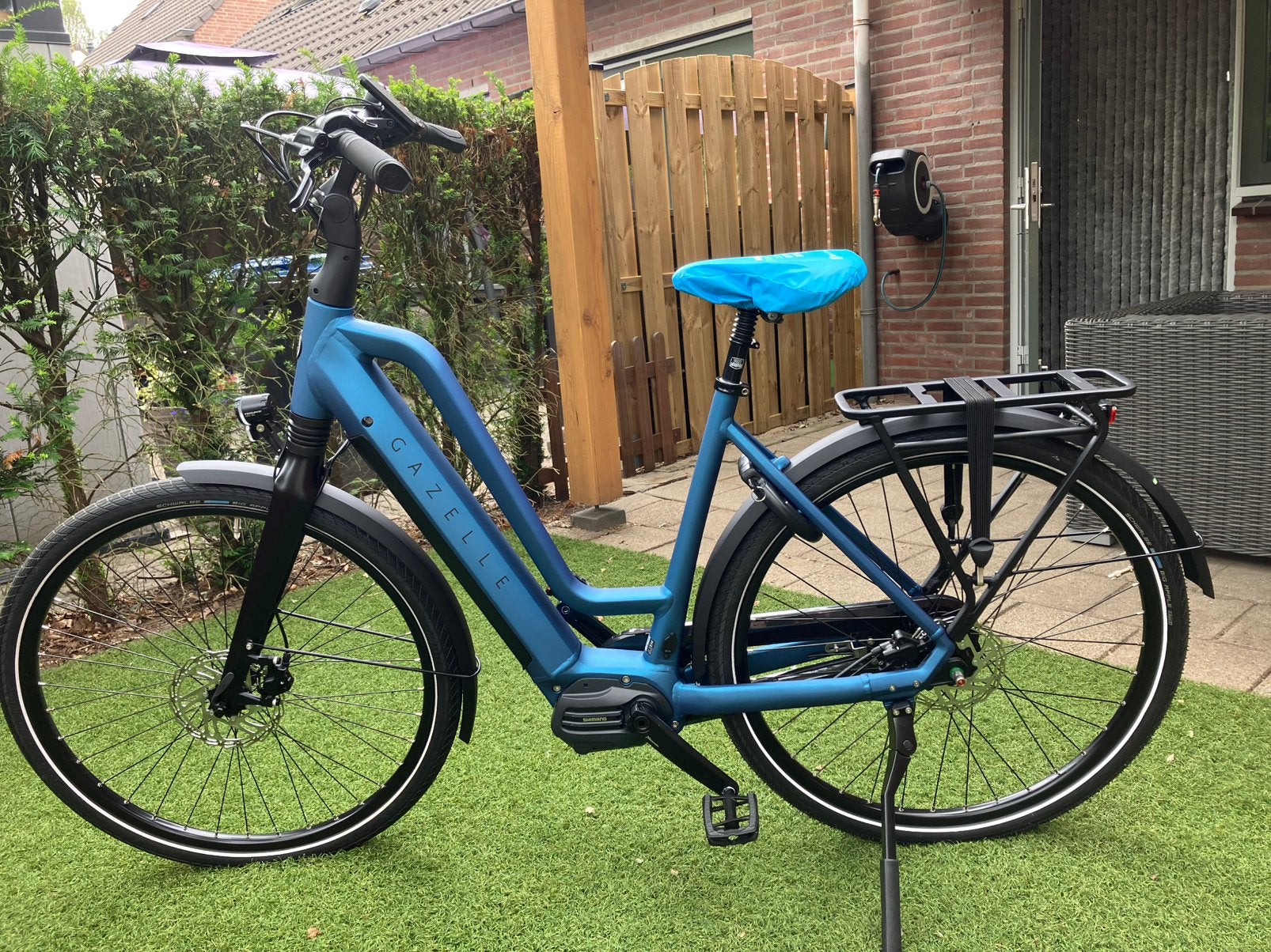 GAZELLE CHAMONIX C7 HMS SPARK BLEU MAT. 1X OP GEFIETST 2KM, Ophalen, Zo goed als nieuw, 51 tot 55 cm, 50 km per accu of meer