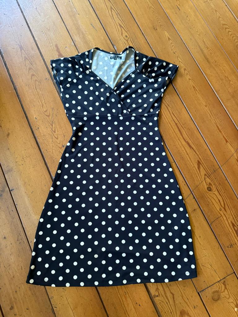 King Louie Polka Dot Zomerjurkje - Maat M, Maat 38/40 (M), Zwart, Ophalen of Verzenden, Zo goed als nieuw