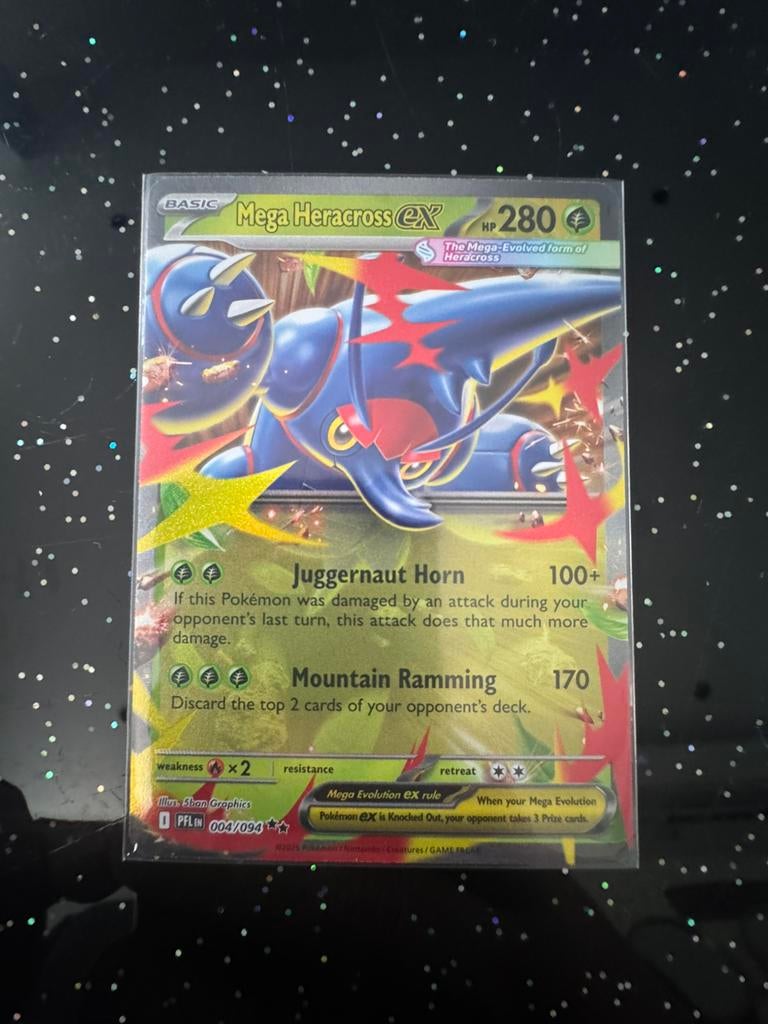 Mega Heracross EX 004/094, Ophalen of Verzenden, Zo goed als nieuw