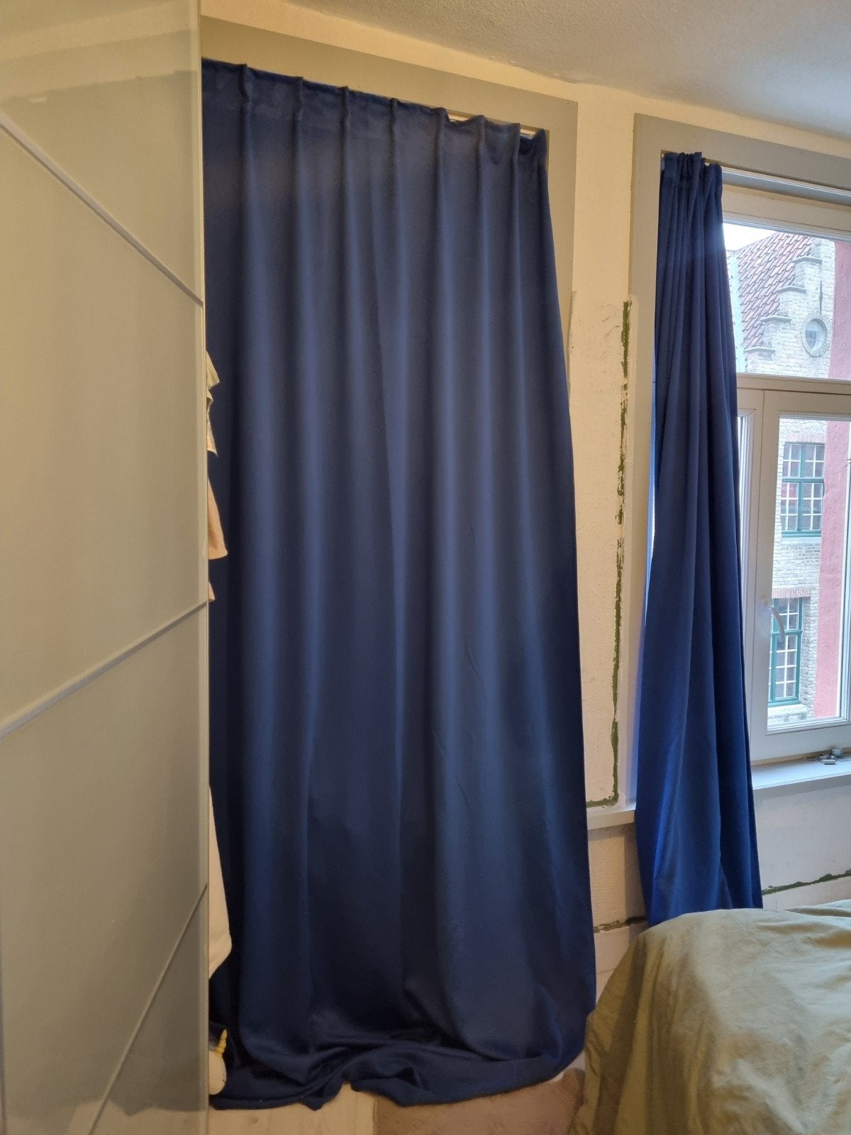 Ikea Rosenmandel gordijnen verduisterend, 300 cm, Blauw, Ophalen of Verzenden, Gordijn