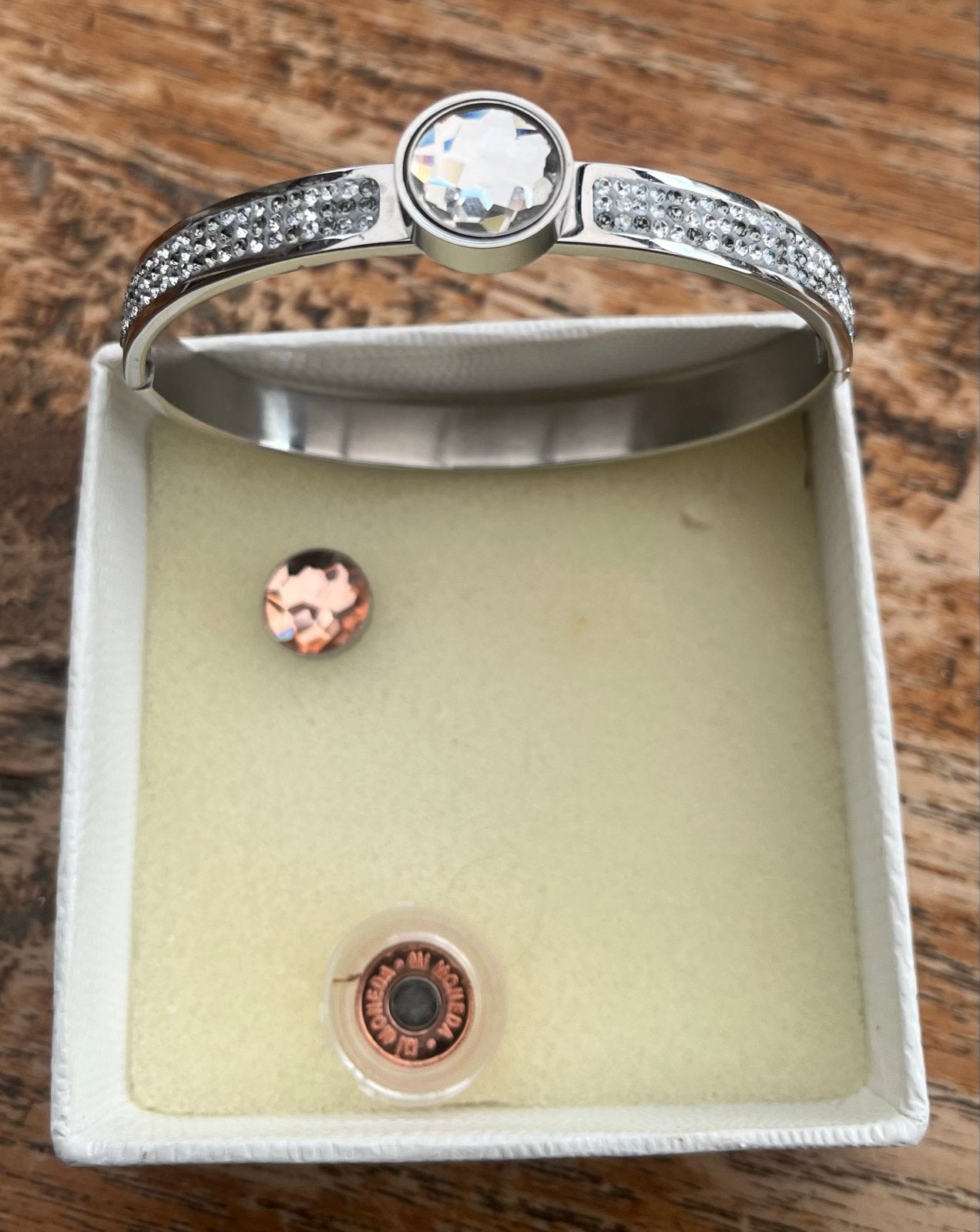 Mi Moneda Armband met 2 verwisselbare stenen, Met kristal, Staal, Nieuw, Ophalen of Verzenden