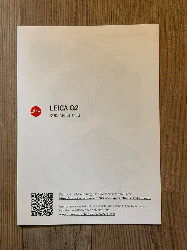 Leica Q2 korte handleiding duits, Boeken, Ophalen of Verzenden, Zo goed als nieuw, Overige onderwerpen