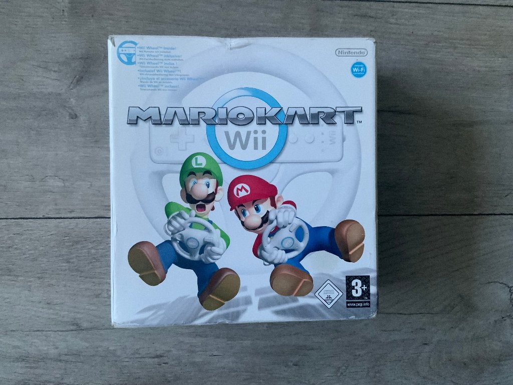 Super Mario Kart + Wheel / Stuurtje in doos Nintendo Wii, Spelcomputers en Games, Games | Nintendo Wii, Racen en Vliegen, Ophalen of Verzenden