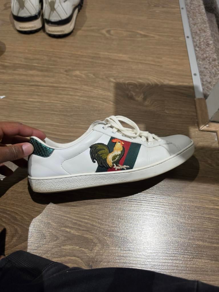 Gucci Ace sneakers met haan borduursel, Wit, Ophalen of Verzenden, Sneakers of Gympen, Gucci