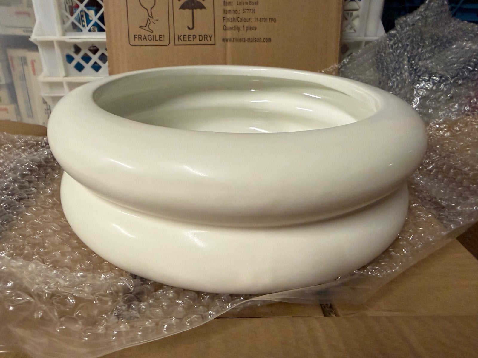 Partij Riviera Maison Loire Bowl nieuw - per 4 stuks, Porselein of Keramiek, Schaal, Rond, Nieuw