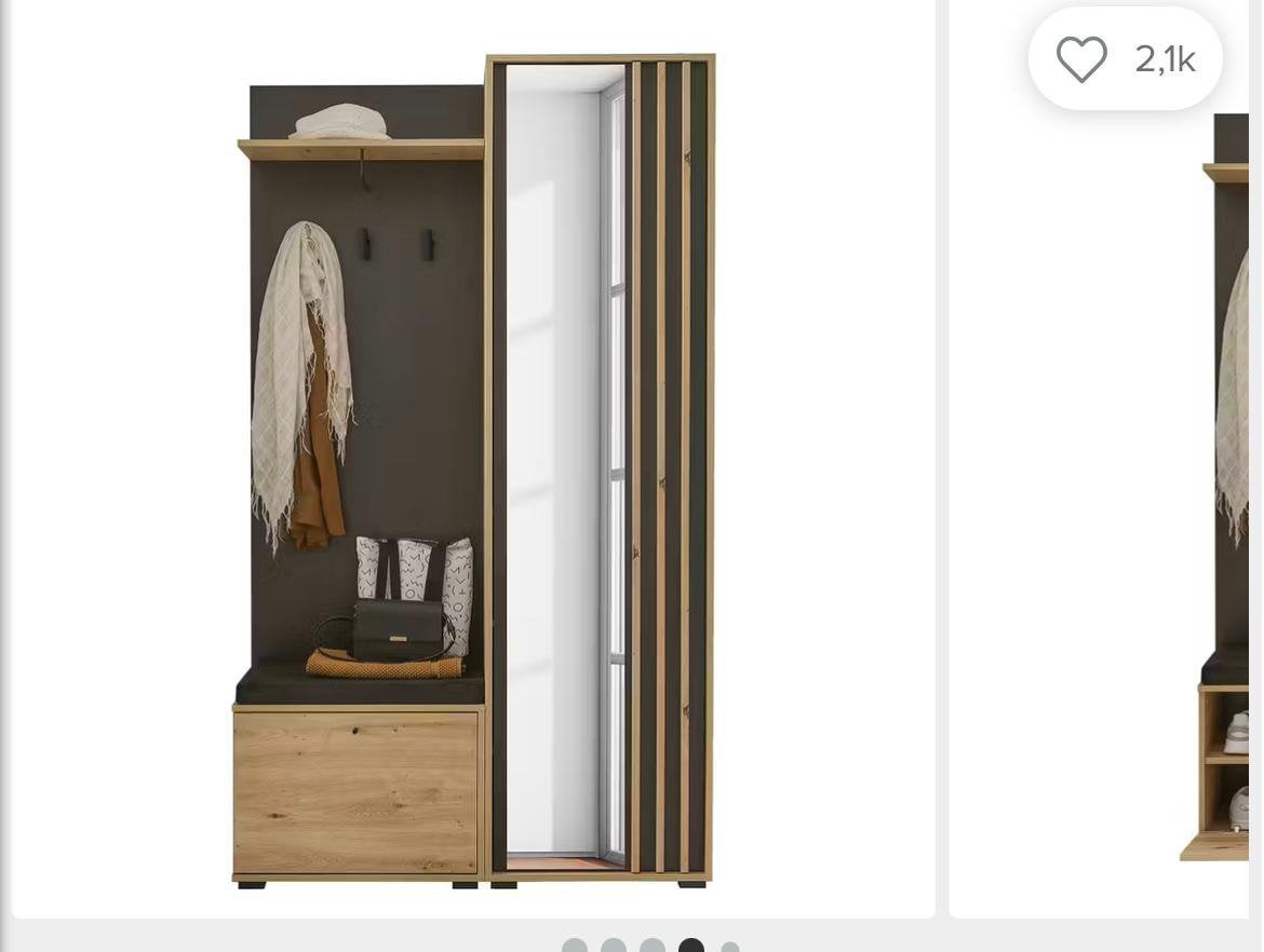 Moderne halmeubelset met kapstok, spiegel en schoenenkast, Huis en Inrichting, Woonaccessoires | Kapstokken, Gebruikt, 200 cm of meer