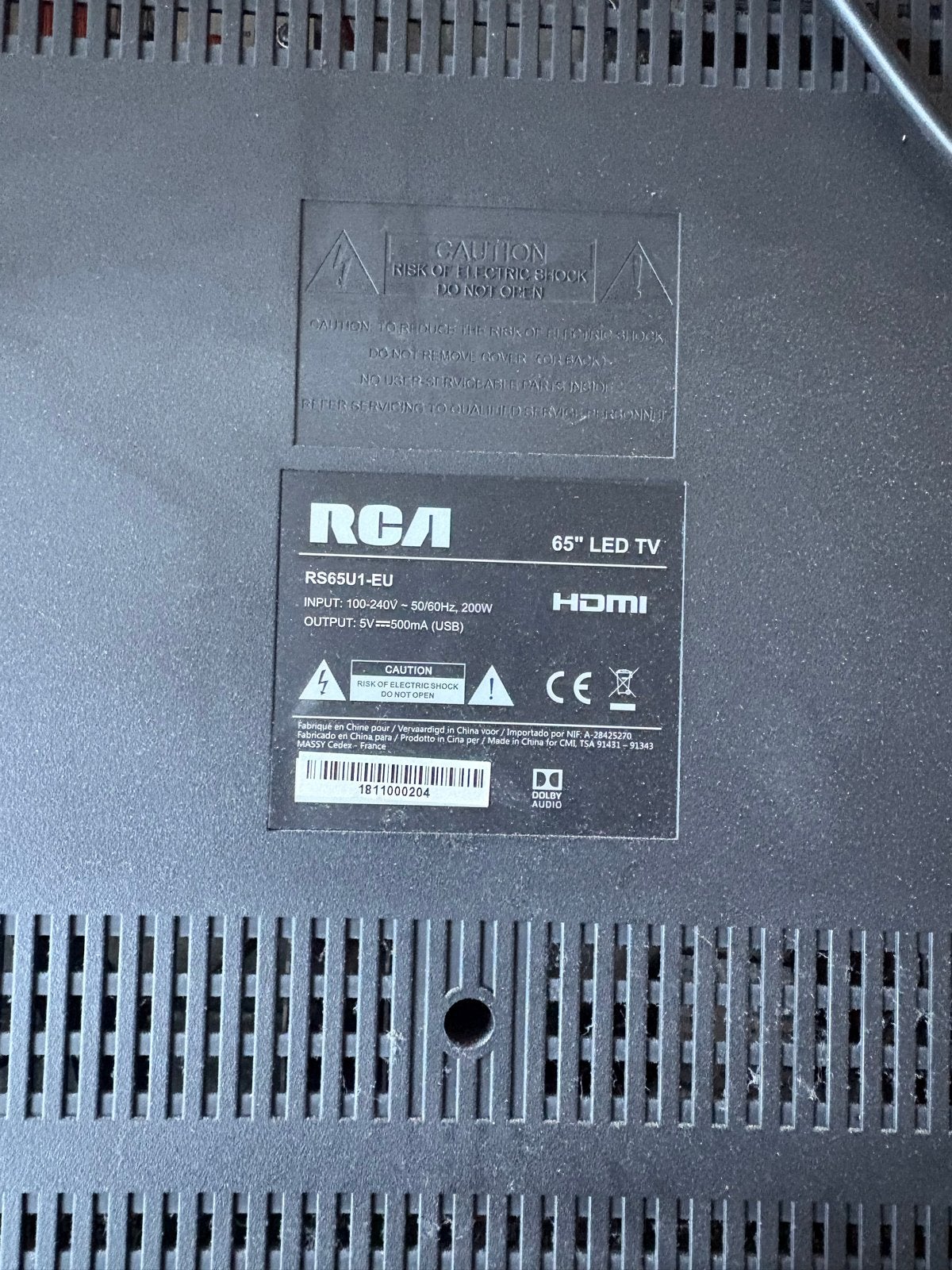RCA RS65U1-EU 65 inch LED TV - Zo goed als nieuw, Audio, Tv en Foto, LED, Zo goed als nieuw, 100 cm of meer, 4k (UHD)