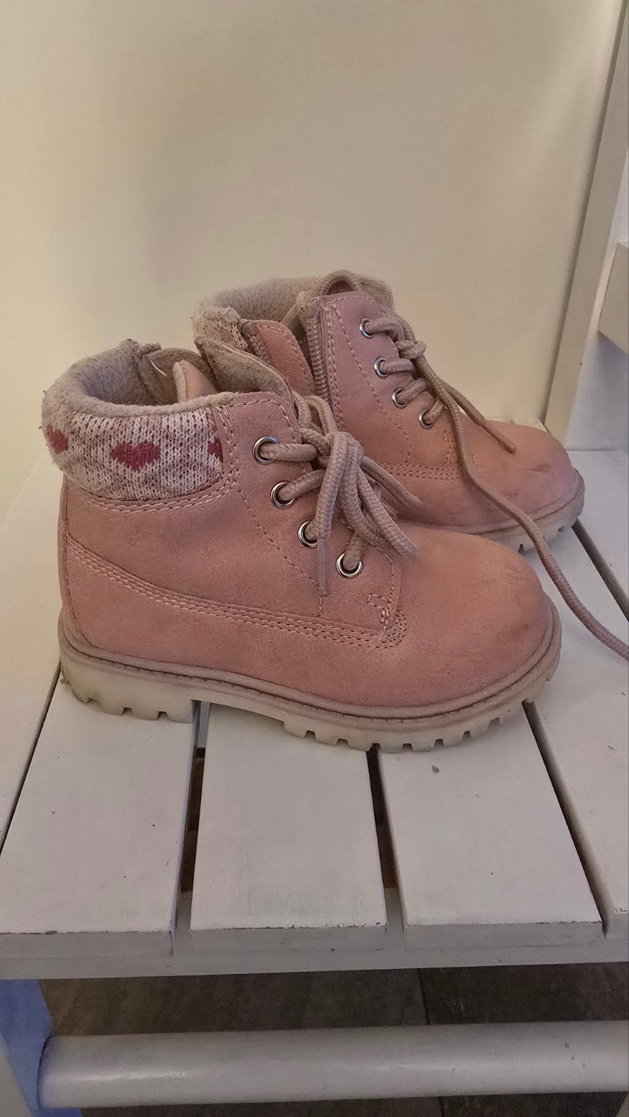 Roze kinderlaarsjes maat 22, Ophalen of Verzenden, Gebruikt, Meisje, Laarzen