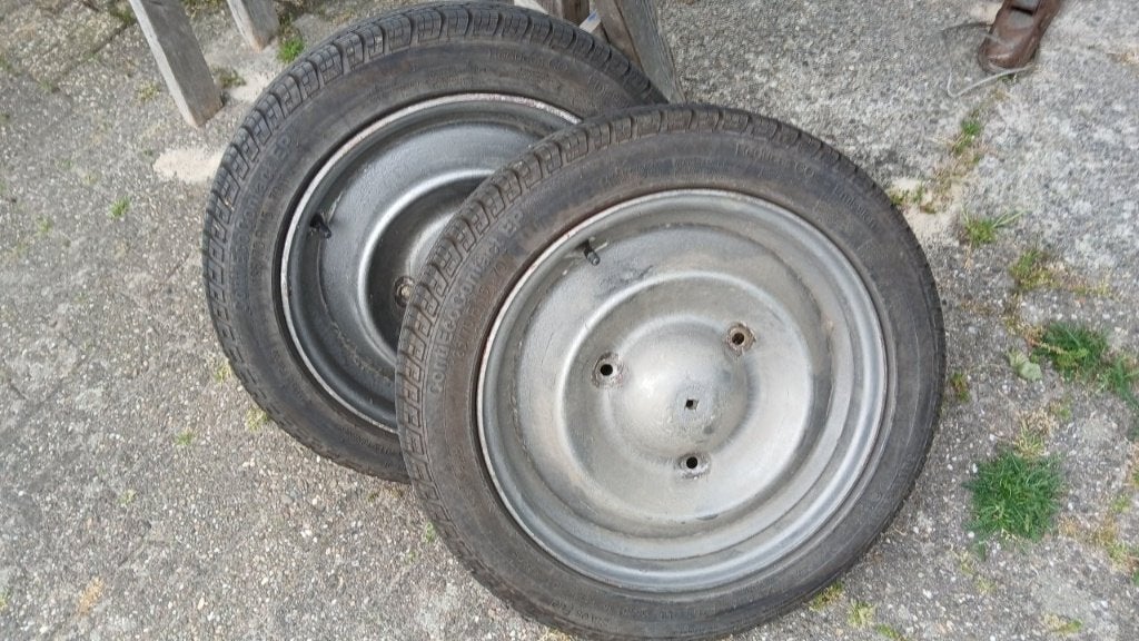 remschoenen oud type en wielen 2CV citroen Eend wiel band, Ophalen, Nieuw, Citroën