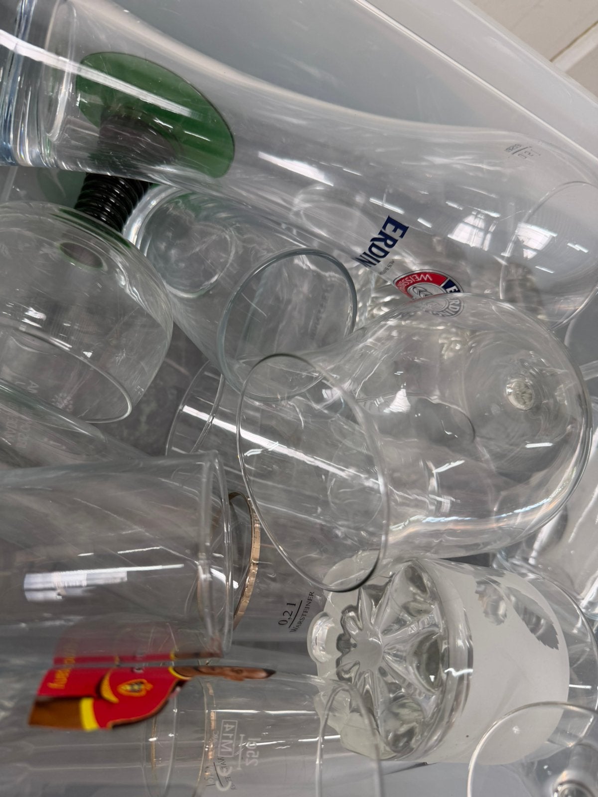 partij bierglazen & glaswerk – Erdinger, Warsteiner, Amstel, Verzamelen, Ophalen, Zo goed als nieuw, Bierglas