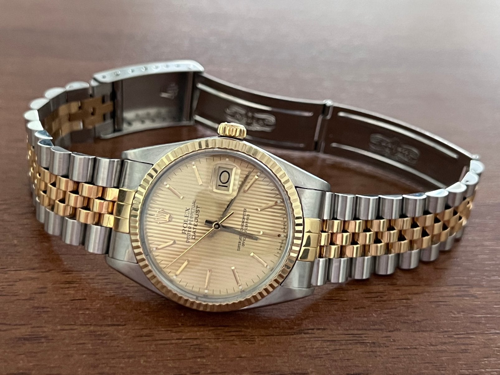Rolex Datejust 36 Goud Staal 16013 Jubilee Band Tapestry, Ophalen, Staal, Rolex, Polshorloge