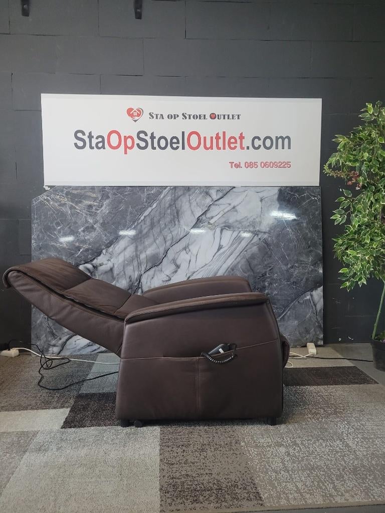 Staopstoel Ciar Leder Bruin, Huis en Inrichting, Fauteuils, Minder dan 50 cm, Minder dan 75 cm, Leer, Ophalen of Verzenden