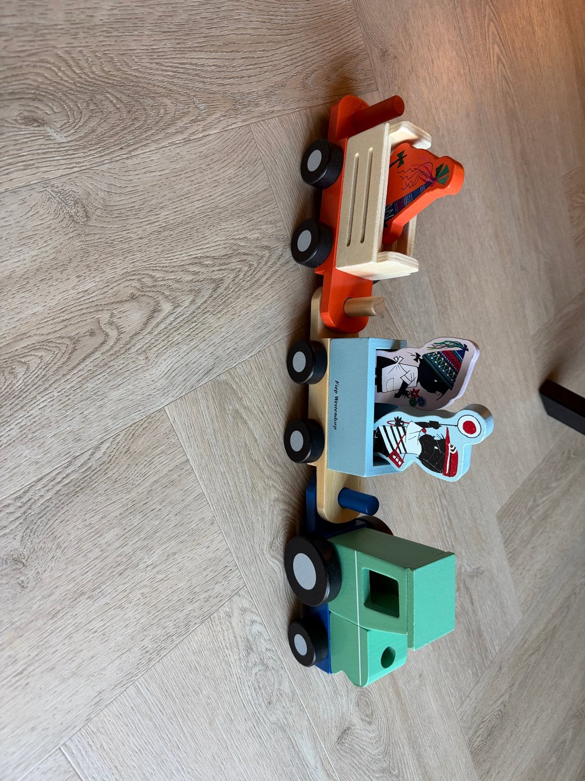 Jip en Janneke houten trekkar, Ophalen of Verzenden, Gebruikt, Duw- of Trekspeelgoed